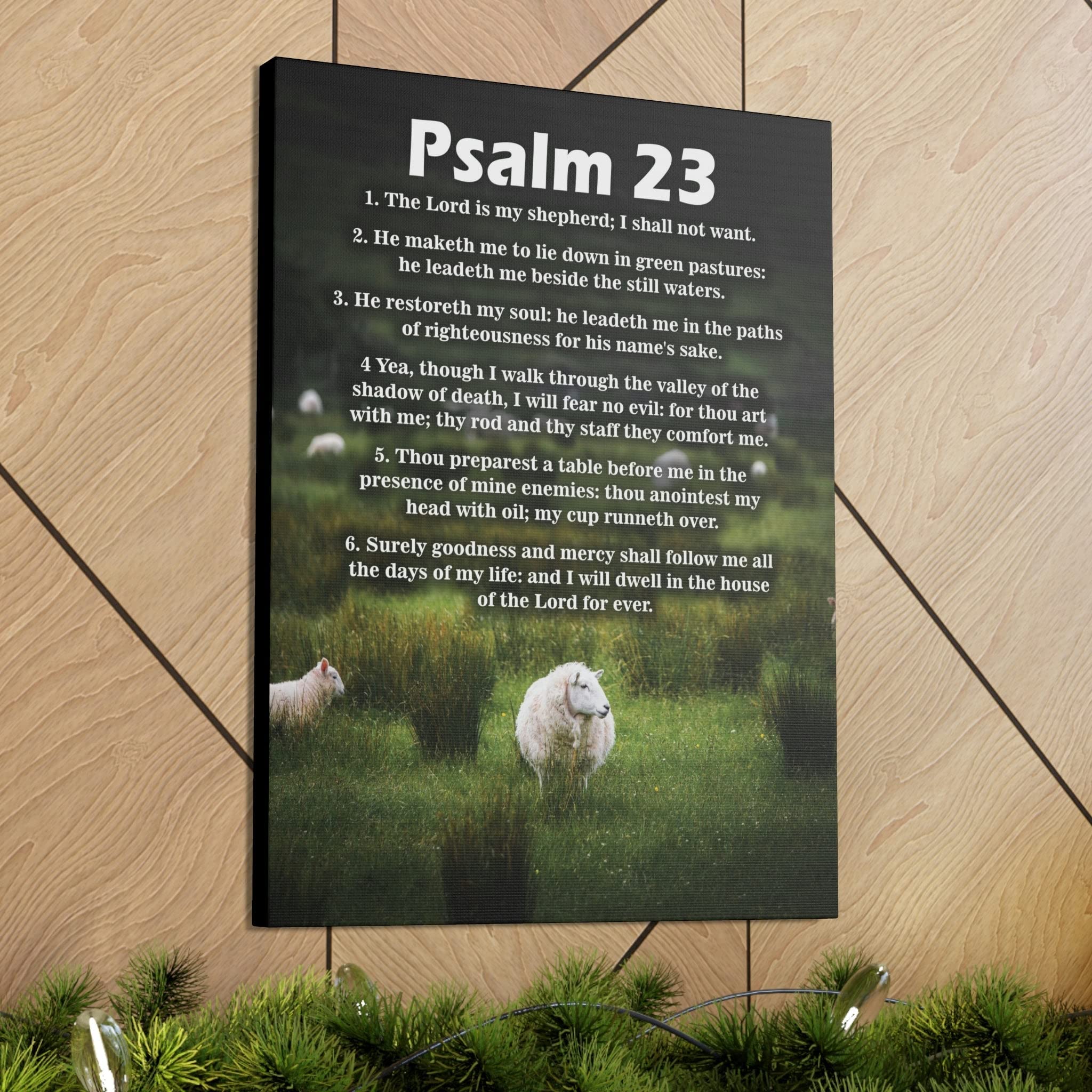 Psalm 23 Bible Verse Canvas Wall Art - Christian Scripture Home Decor - Perfect for Church, Bedroom & Living Room Inspiration
