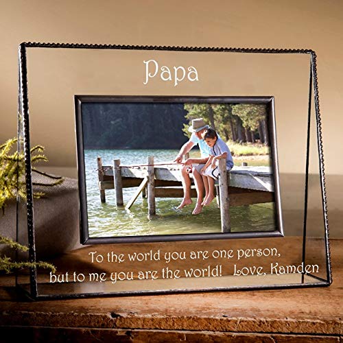 Personalized 4x6 Photo Frame for Dad - Engraved Glass Keepsake Gift for Father's Day & Birthday