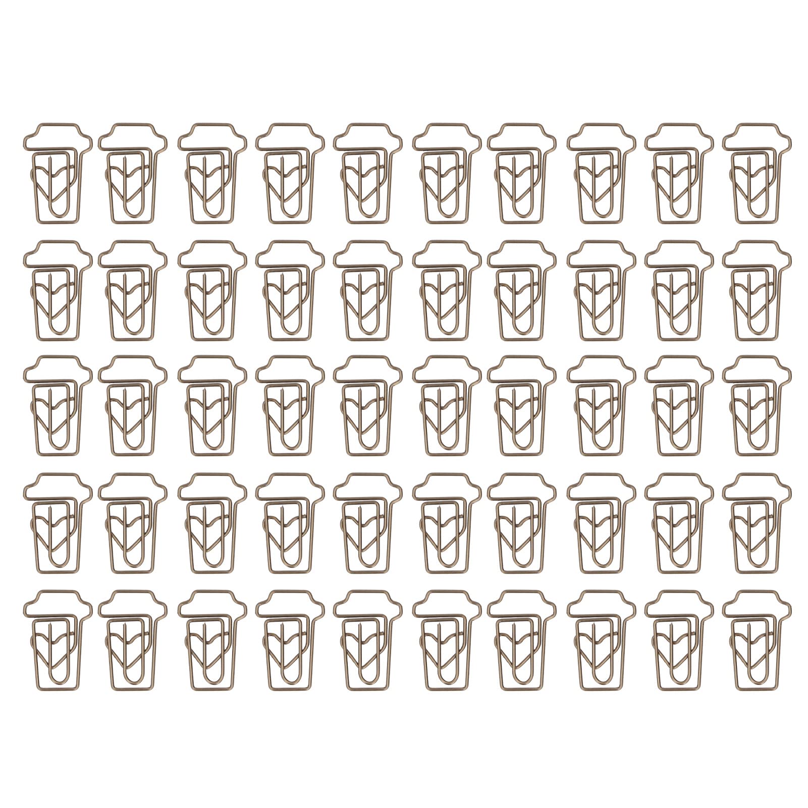 50 Pack Metal Coffee Cup Shaped Paper Clips - Mini Cute Office Supplies for Organizing Documents, Books & Notes | Perfect for School, Office & Home Use