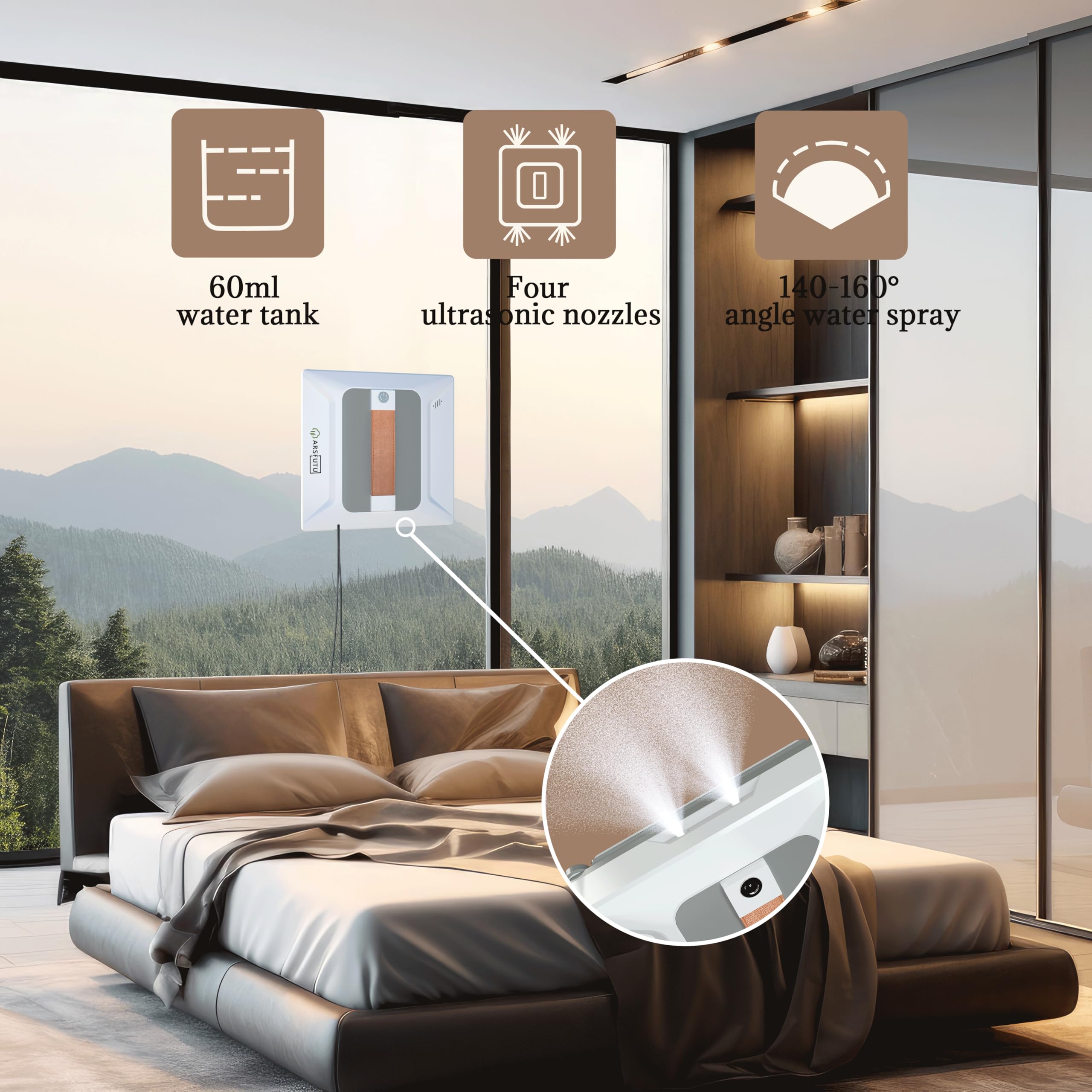 Upgraded Automatic Window Cleaning Robot with Water Spray & Edge Detection - Smart App Remote Control for High-Rise Windows, Glass, Tiles & Marble | Perfect for Home, Office & Skyscraper Maintenance
