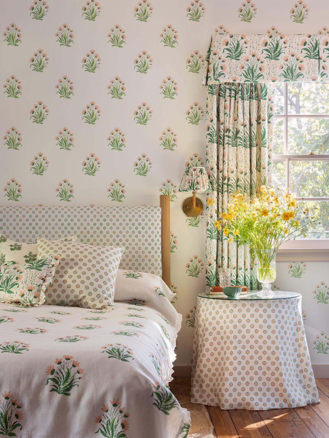 Nathan Turner Blue Green Hillhouse Block Print Large Wallpaper - Perfect for Living Room, Bedroom, and Home Office Decor
