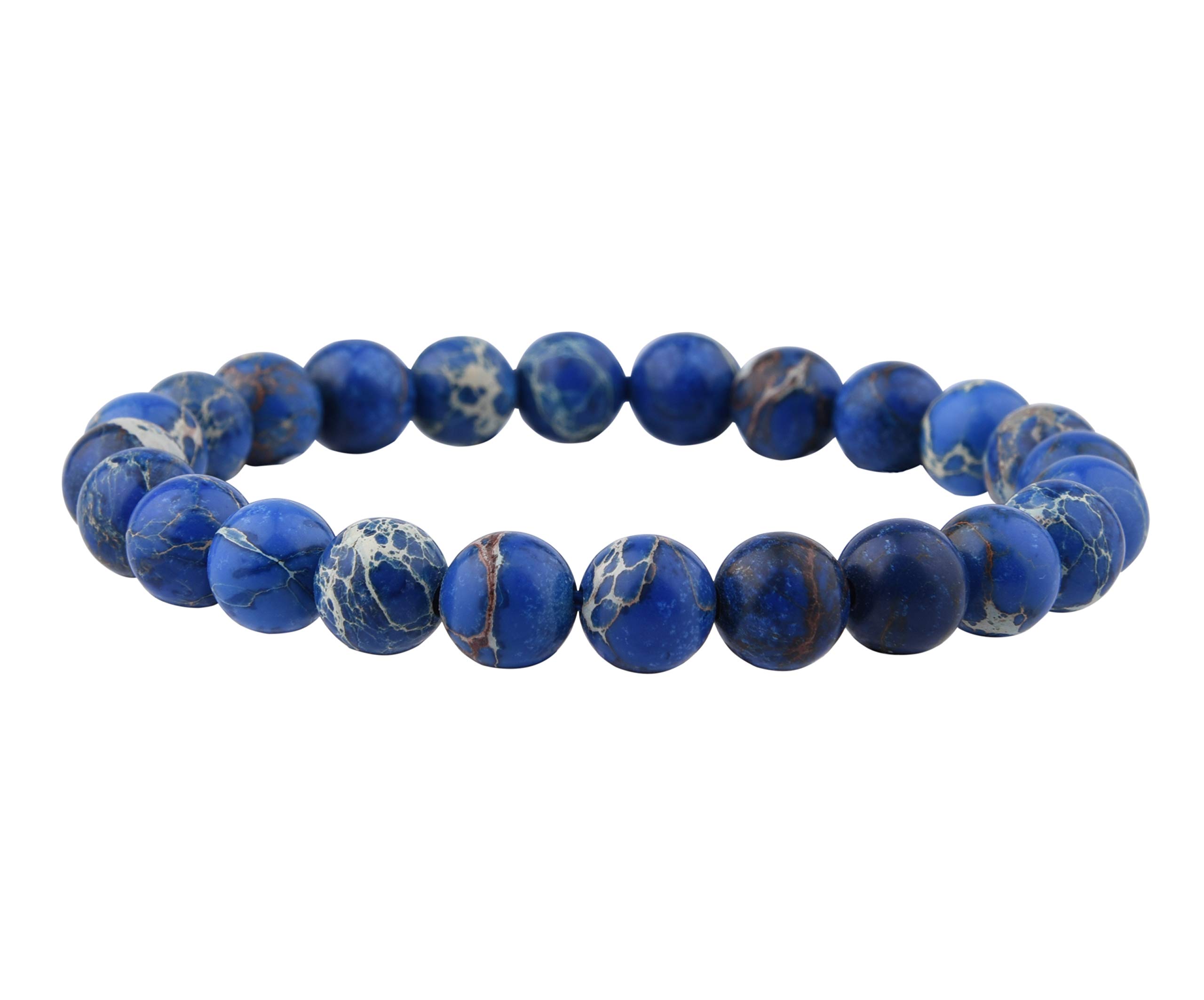 CANDYFANCY 8mm Natural Stone Beaded Stretch Bracelet for Women & Men - Spiritual Healing Crystal Energy Jewelry - Yoga Meditation Fashion Accessory