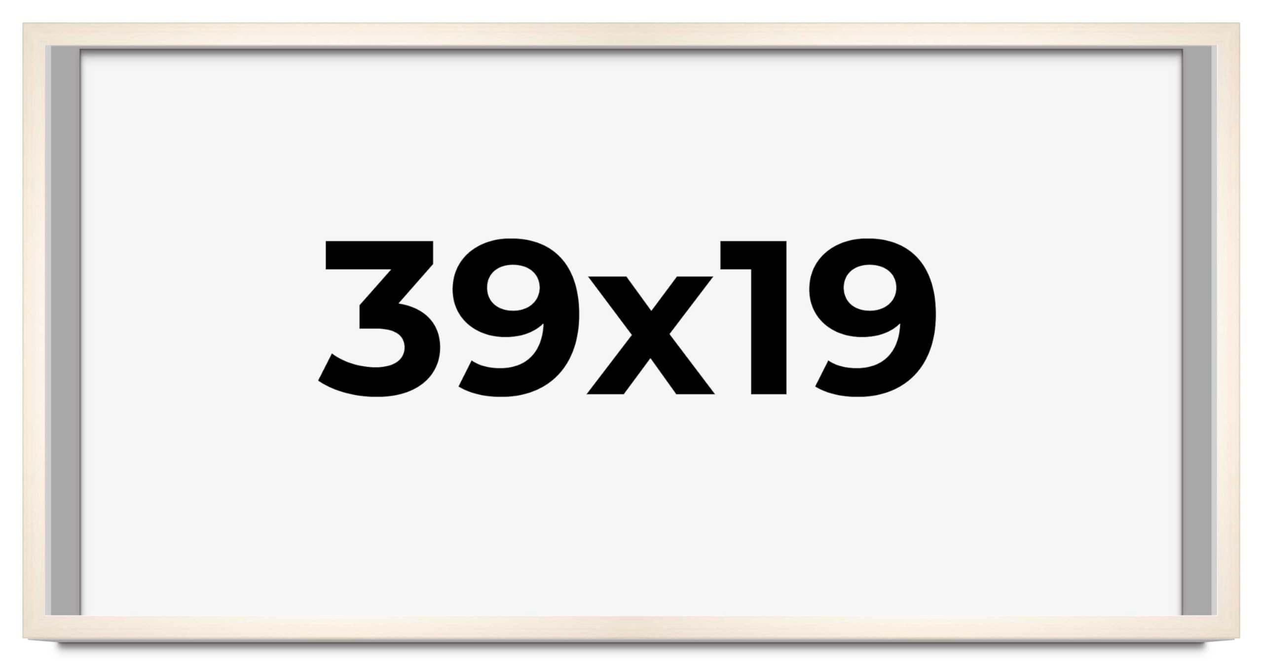 CountryArtHouse 39x19 Inch Whitewashed Solid Wood Picture Frame with UV Acrylic Plexiglass - Acid-Free Foam Backing & Hanging Hardware - Perfect for Wall Art, Family Photos, and Home Decor