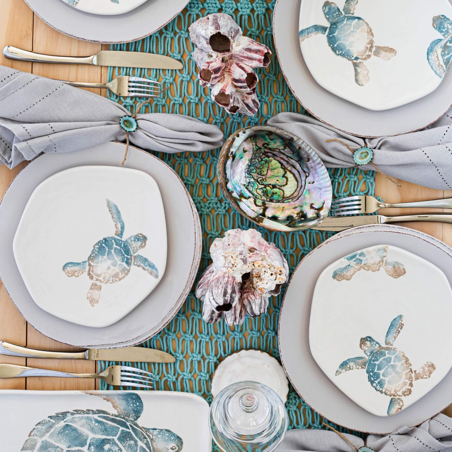 Vietri Tartaruga Assorted Salad Plates - Set of 4, 8