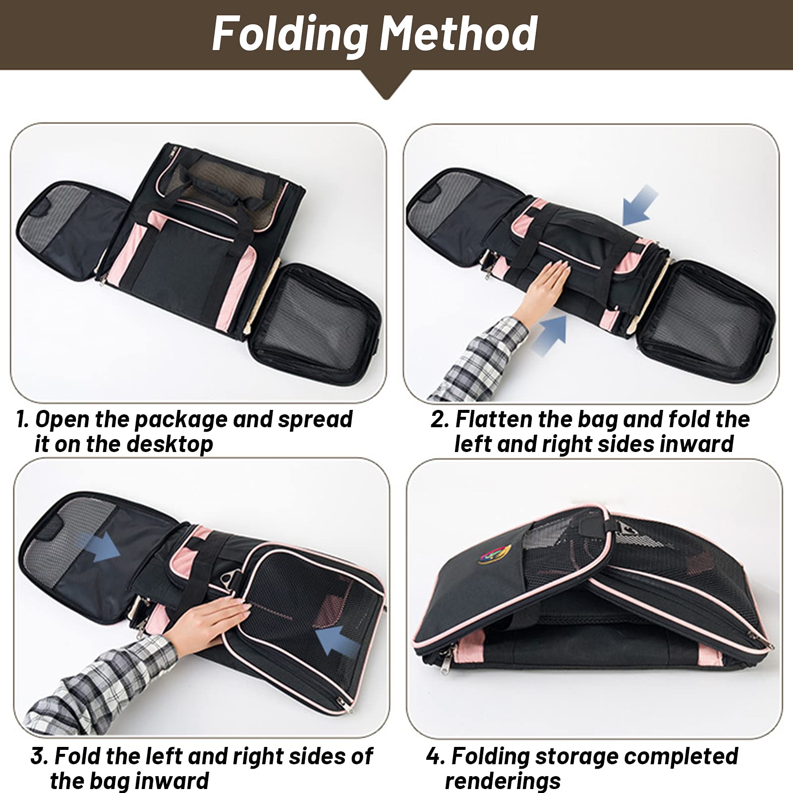 Expandable Airline Approved Pet Carrier - Soft-Sided Collapsible Dog & Cat Travel Bag with Washable Pads & Shoulder Strap | Perfect for Small Animals, Puppies & Cats - Ideal for Air Travel, Vet Visits & Road Trips