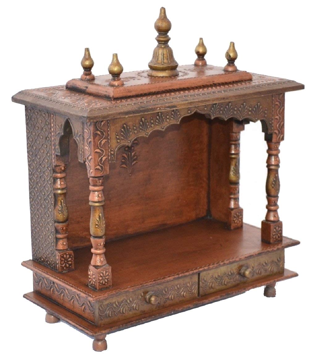 Handcrafted Wooden Puja Mandir for Home & Office - Traditional Hindu Temple for Prayer, Meditation & Worship - Perfect for Diwali, Navratri & Festive Gifting - Ideal for Daily Puja, Spiritual Decor & Sacred Space Creation