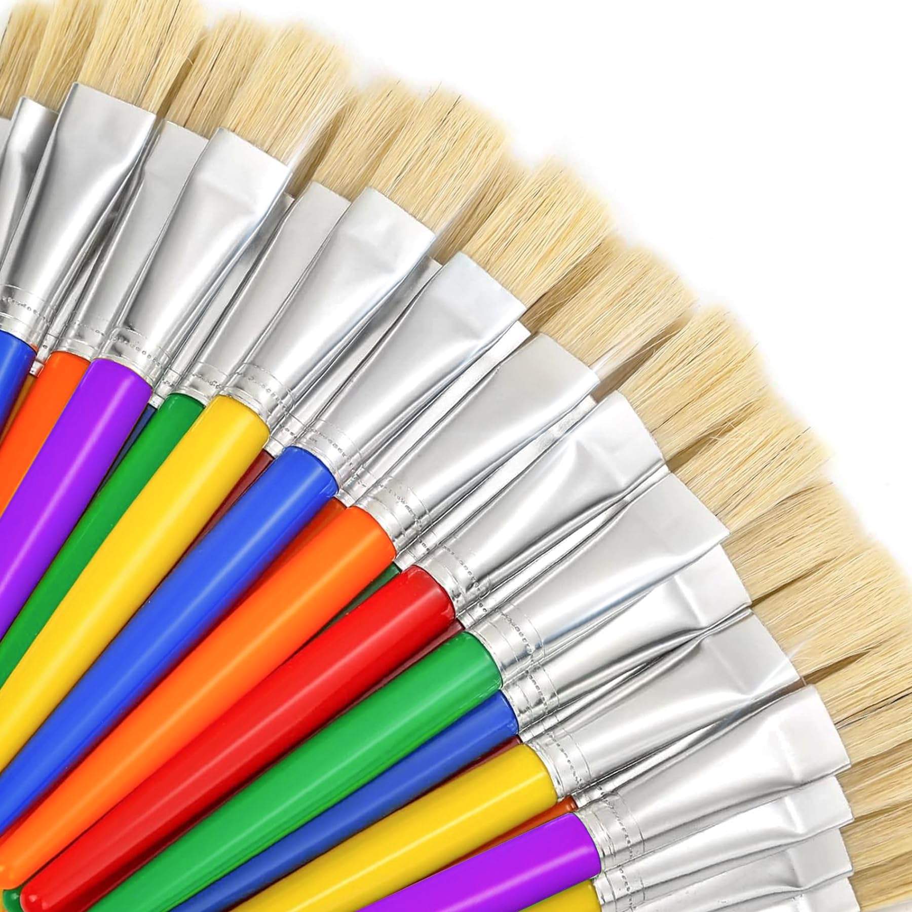 60 Pcs Joyooss Kids Paint Brushes Set - Round & Flat Tip Artist Brushes for Toddlers Ages 1-3 - Perfect for Watercolor, Acrylic & Finger Painting - Ideal for Classroom, Home Art Projects & DIY Crafts