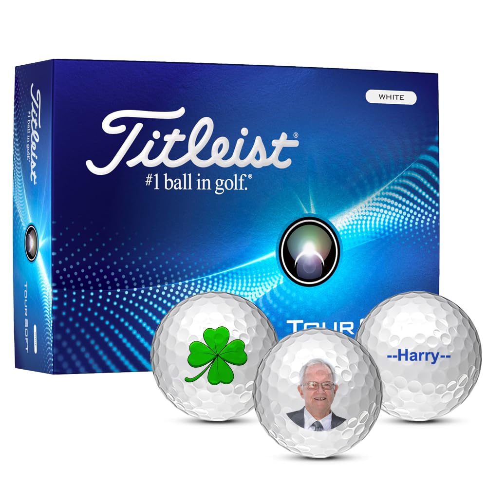 Titleist Tour Soft Personalized Golf Balls - Custom Logo Golf Balls for Men & Women (12 Pack) | Perfect for Tournaments, Gifts & Practice