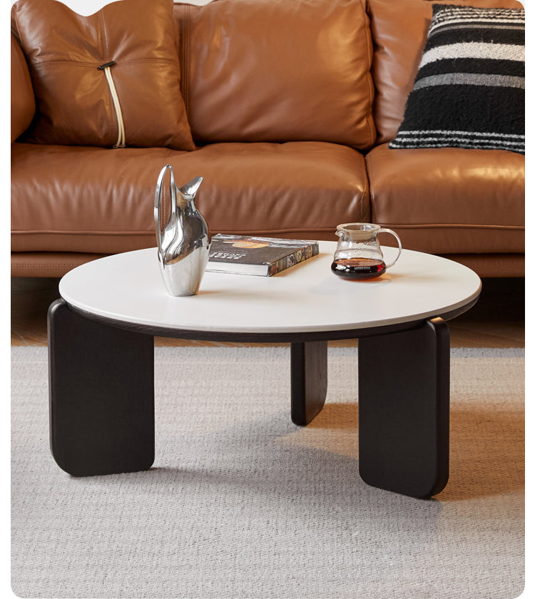 Solid Oak Wood Coffee Table with Slate Black Finish - Perfect for Living Room, Lounge, and Modern Home Decor