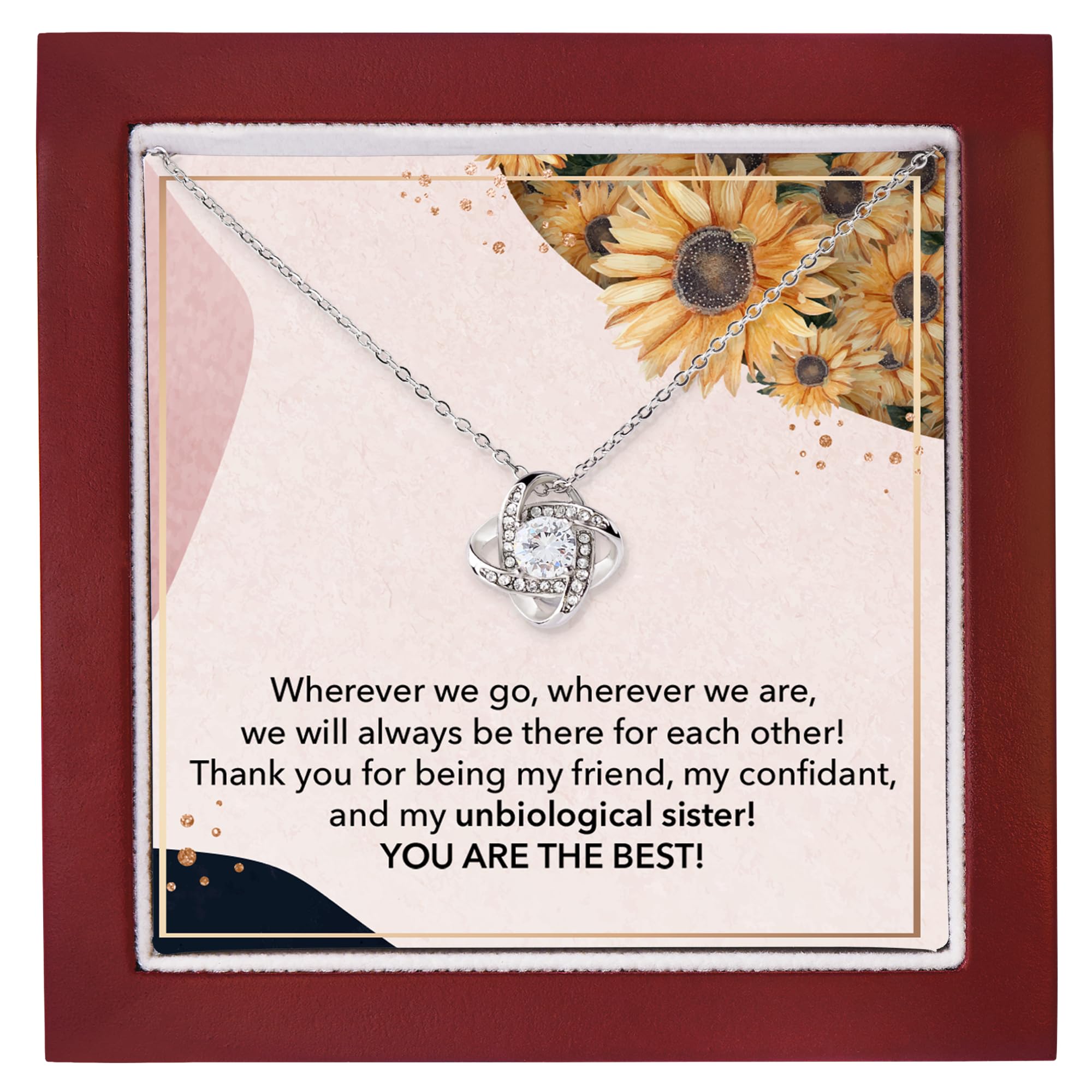 Best Friend Necklace for Women - Cute Friendship Jewelry Gift for Sister, Bestie, or Unbiological Sister - Birthday Present with Luxury Mahogany Gift Box - Perfect for Anniversaries, Graduations, and Special Occasions