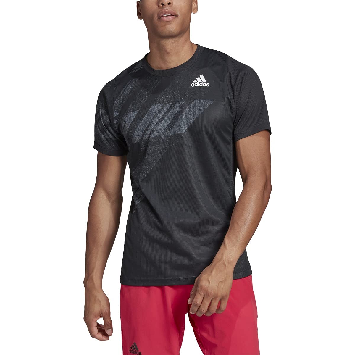 Adidas Men's Freelift Printed T-Shirt - Moisture Wicking, Breathable & Lightweight Workout Tee for Running, Gym & Casual Wear