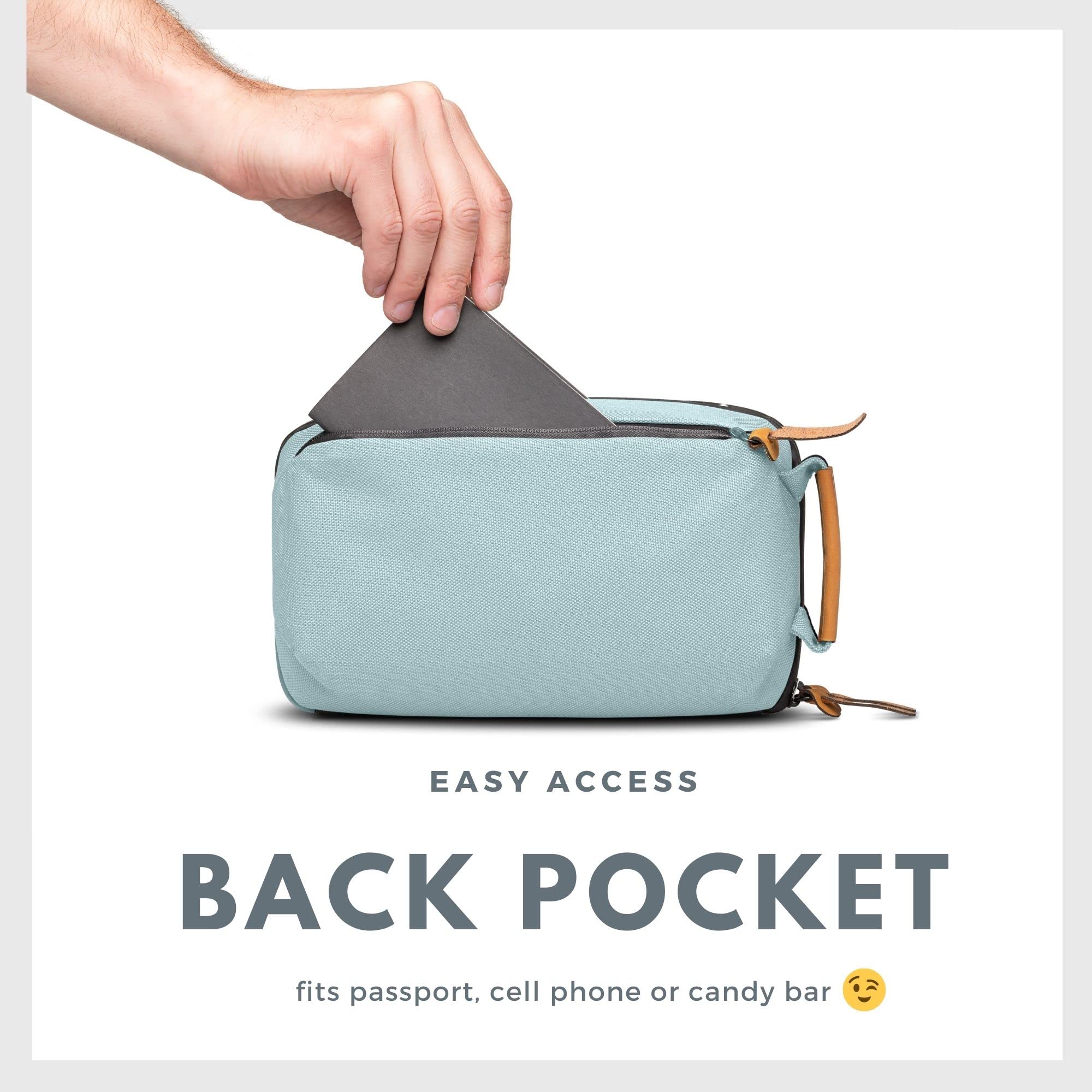 Premium Tech Bag Organizer - Small Electronics Travel Pouch with Leather Accents & Mesh Pockets for Cables, Chargers & Accessories (Dusty Teal) - Perfect for Business Trips, Commuting & Daily Organization