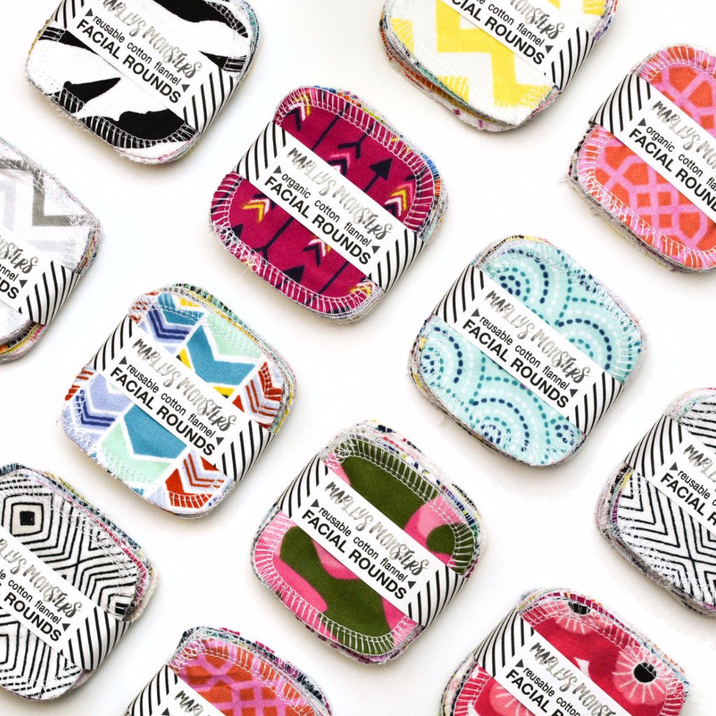 Eco-Friendly Reusable Facial Rounds by Marley's Monsters | Organic Cotton Makeup Remover Pads | Perfect for Daily Skincare & Makeup Removal