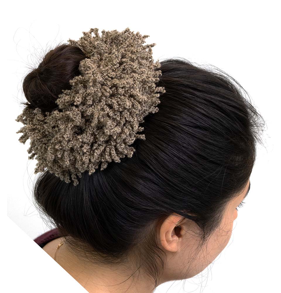 Premium Mink Hair Scrunchie for Hijab - Volumizing Hair Accessory for Muslim Women - Perfect for Daily Wear, Work & Special Occasions