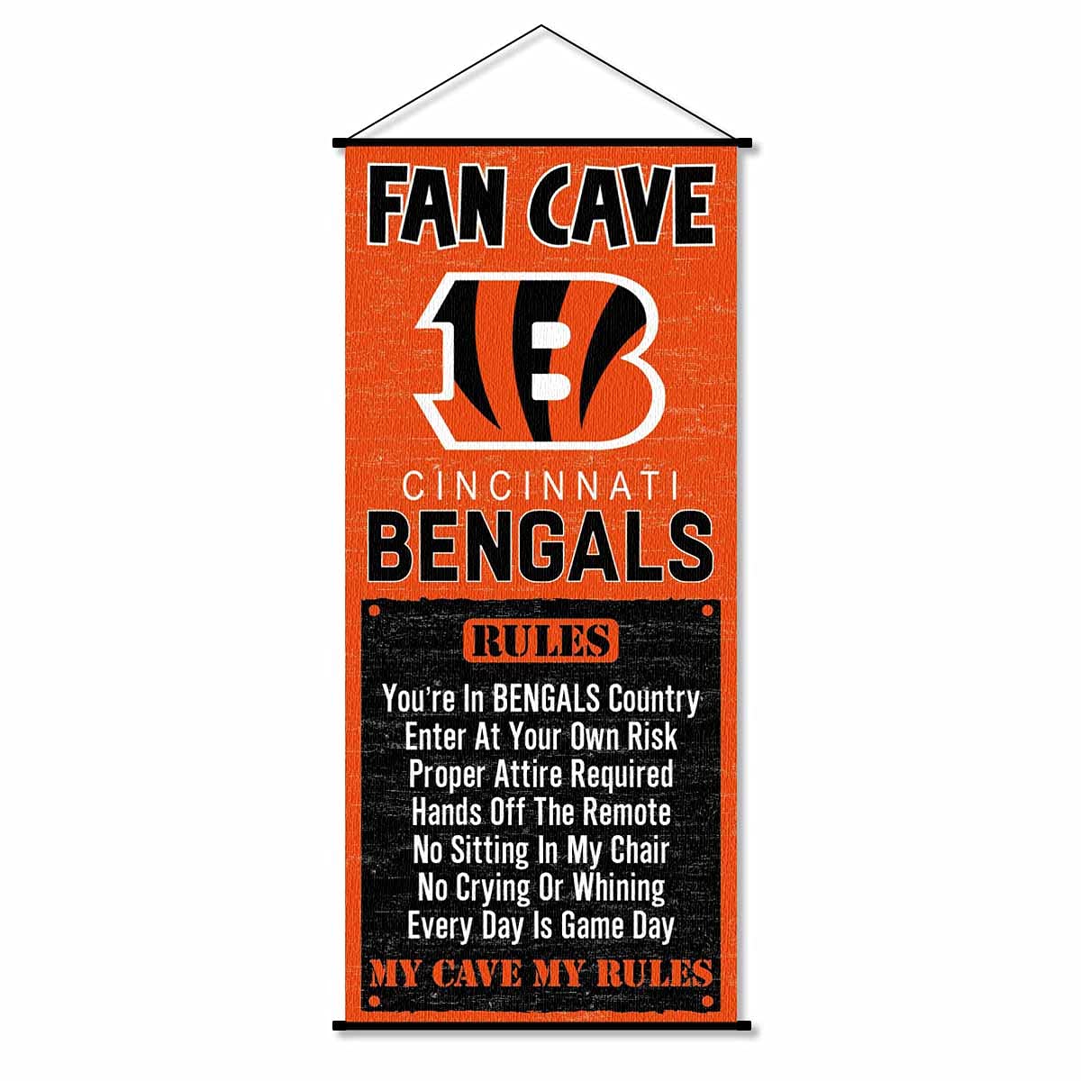 Cincinnati Bengals Man Cave Decor - Premium Fan Banner Wall Scroll for Home, Game Room & Office | Perfect for NFL Football Enthusiasts