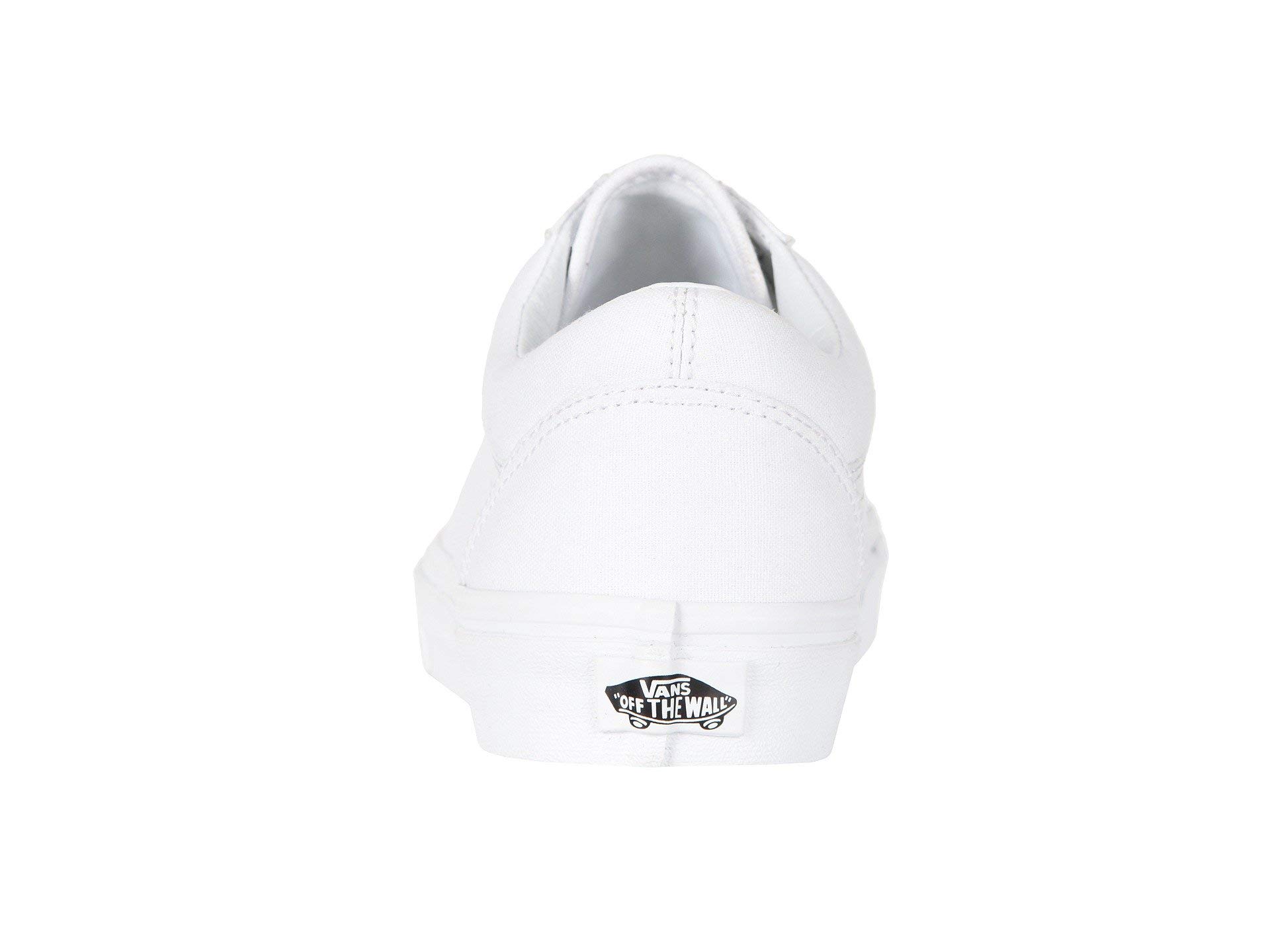 Vans Old Skool Women's Skateboarding Sneakers - White Canvas Shoes Size 7.5 Women/6 Men - Casual Streetwear & Skateboarding Fashion for Everyday Wear