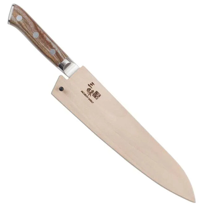 Premium Zanmai Pro Gyuto Japanese Chef Knife with Saya Scabbard - High Carbon Stainless Steel Blade for Professional Chefs & Home Cooking, Perfect for Slicing, Dicing & Meat Cutting