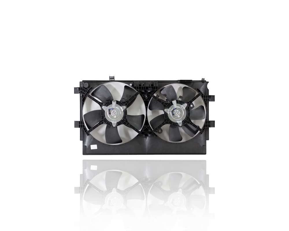 Dual Radiator and Condenser Fan Assembly - Replacement for 2008-2013 Mitsubishi Outlander 2.4L 4-Cyl Engine - Compatible with Part #623100 & 1355A140 - Perfect for Cooling System Repair & Summer Driving