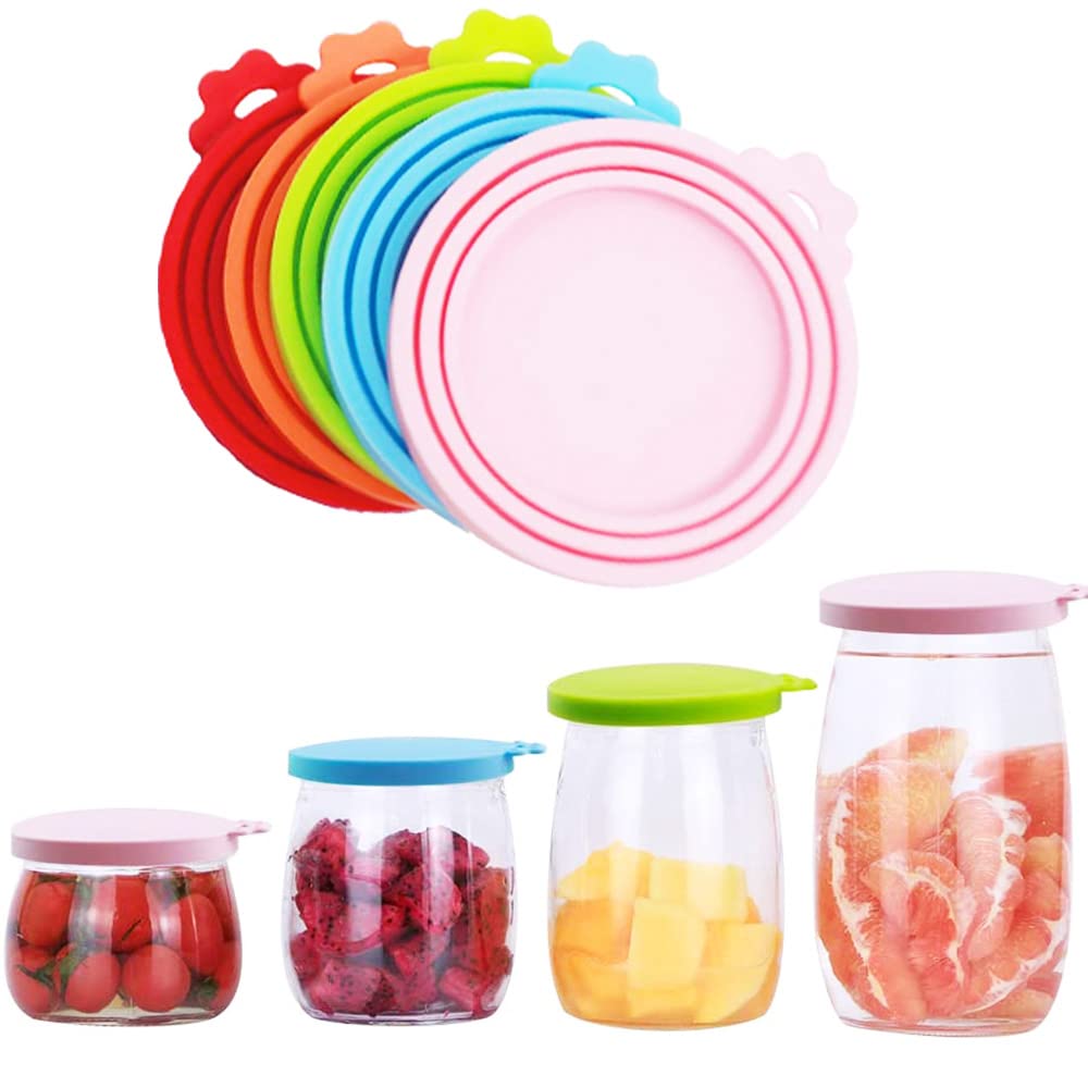 Reusable Silicone Can Lids Set of 5 - Food Storage Covers for Freshness | Kitchen & Pantry Organization