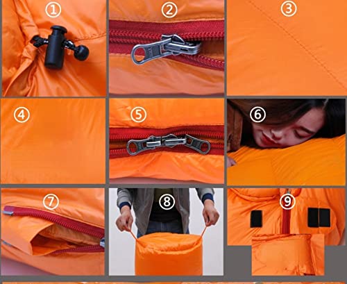 4 Season Ultra Warm Down Filled Sleeping Bag for Adults - Lightweight Waterproof Outdoor Camping Gear for Winter Hiking, Backpacking & Travel (Black) | Perfect for Cold Weather Camping, Mountaineering & Emergency Survival Kits