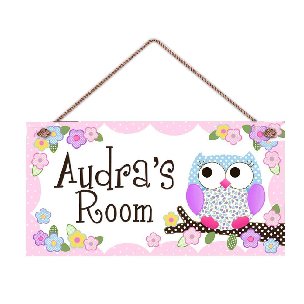 Personalized Green Owl Name Sign for Girls Bedroom - Custom Wall Art & Door Decor - Perfect for Nursery, Kids Room, Birthday Gifts & Home Decoration