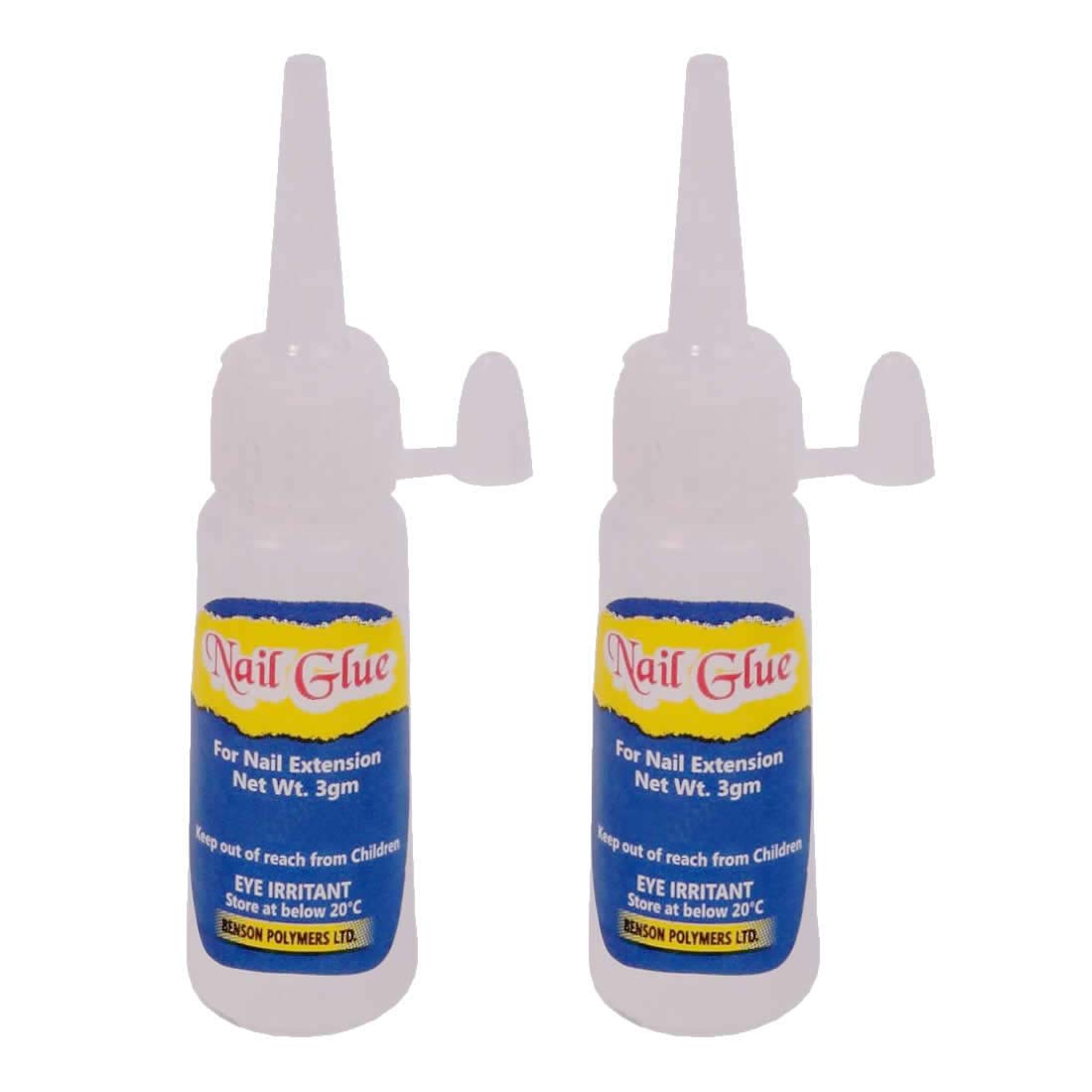 Professional iwin Nail Glue - Super Strong Adhesive for Acrylic Nails, Nail Art & Extensions - Long Lasting & Quick Dry Formula (2-Pack, White) - Perfect for Salon, Home Manicures & DIY Nail Designs