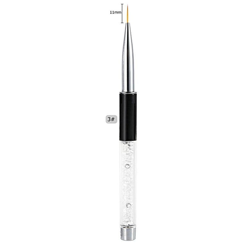 Professional Nail Art Liner Brush for Crystal Designs - Perfect for Gel Polish, Acrylic Nails & DIY Manicures at Home or Salon Use