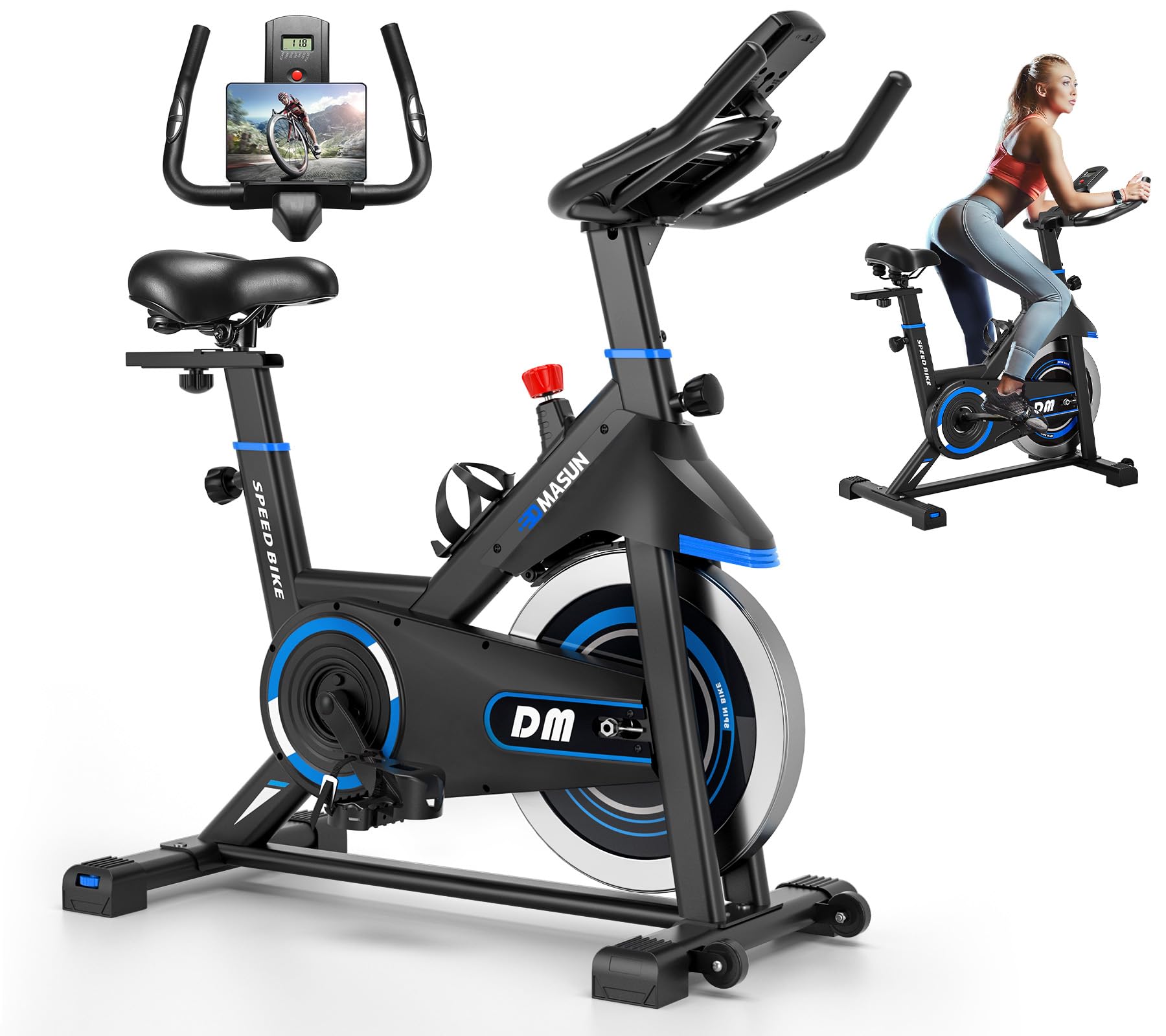 DMASUN 300 LBS Capacity Exercise Bike for Home - Classic Brake Pad Stationary Bike with Comfortable Seat Cushion & Digital Pulse Display | Perfect for Indoor Cycling Workouts, Home Gym Fitness & Cardio Training