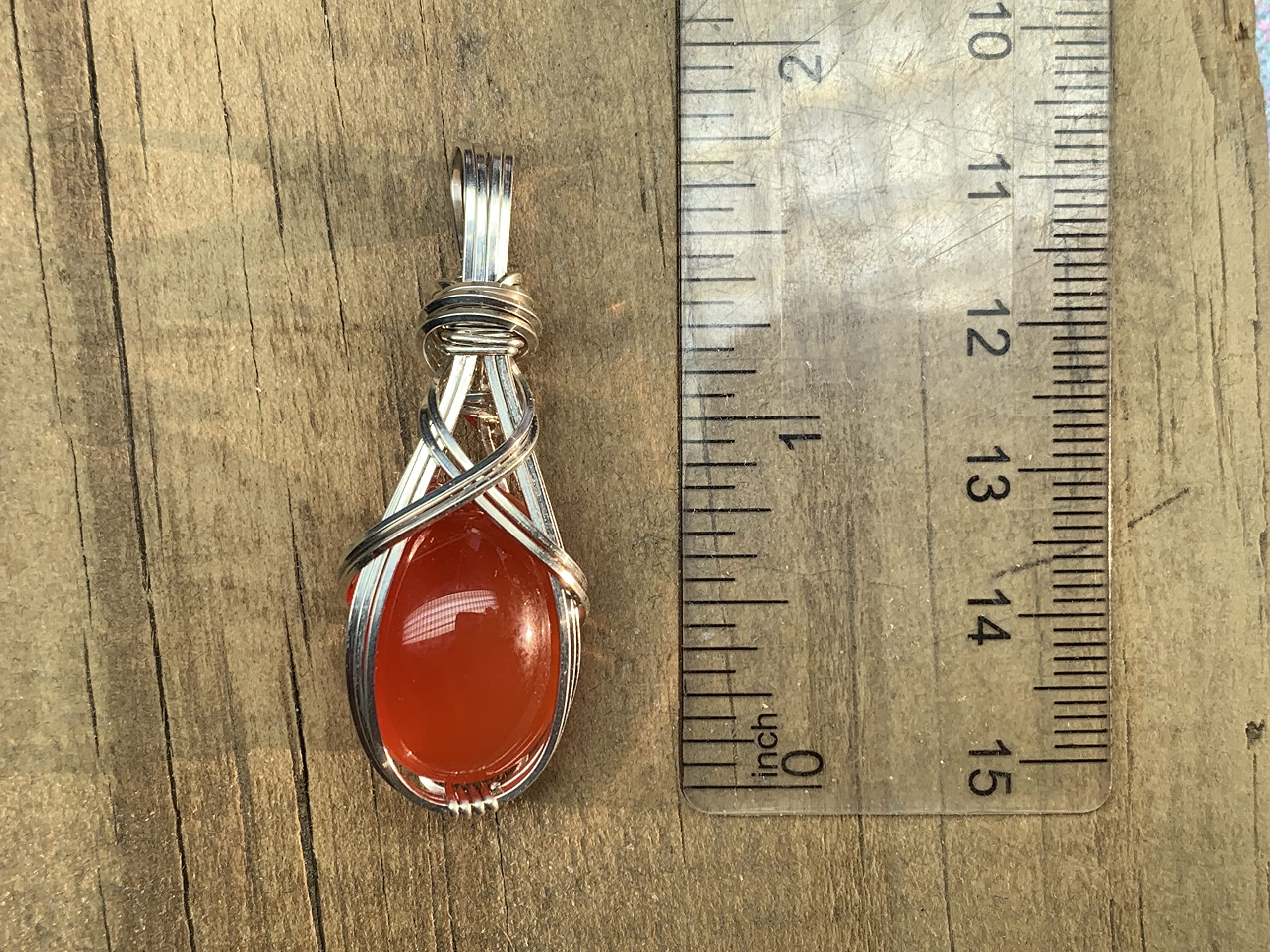 **Sterling Silver Carnelian Crystal Necklace Pendant - Heart Wand Reiki Energy Jewelry for Love & Romance, Elegant Gift Box Included | Perfect for Meditation, Healing & Spiritual Gifts**