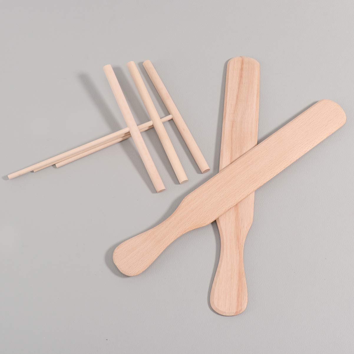 5-Piece Wooden Spatula Set - Handcrafted Wooden Spreader, Turner & Cooking Utensils for Breakfast, Baking & Kitchen Use - Natural Wood Cooking Tools for Pancakes, Eggs & Non-Stick Pans