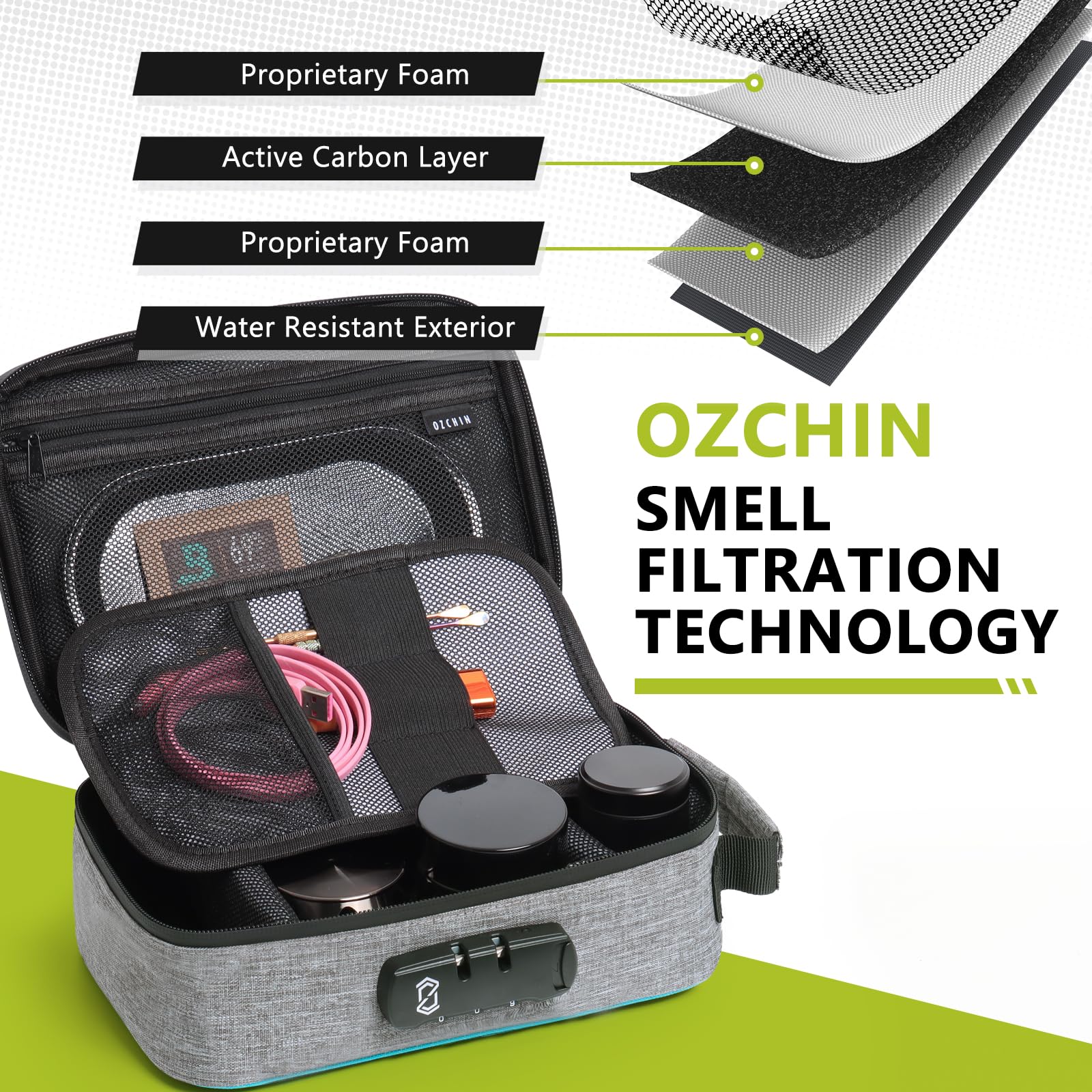 Smell Proof Lock Bag for Travel - Secure Storage for Valuables & Documents