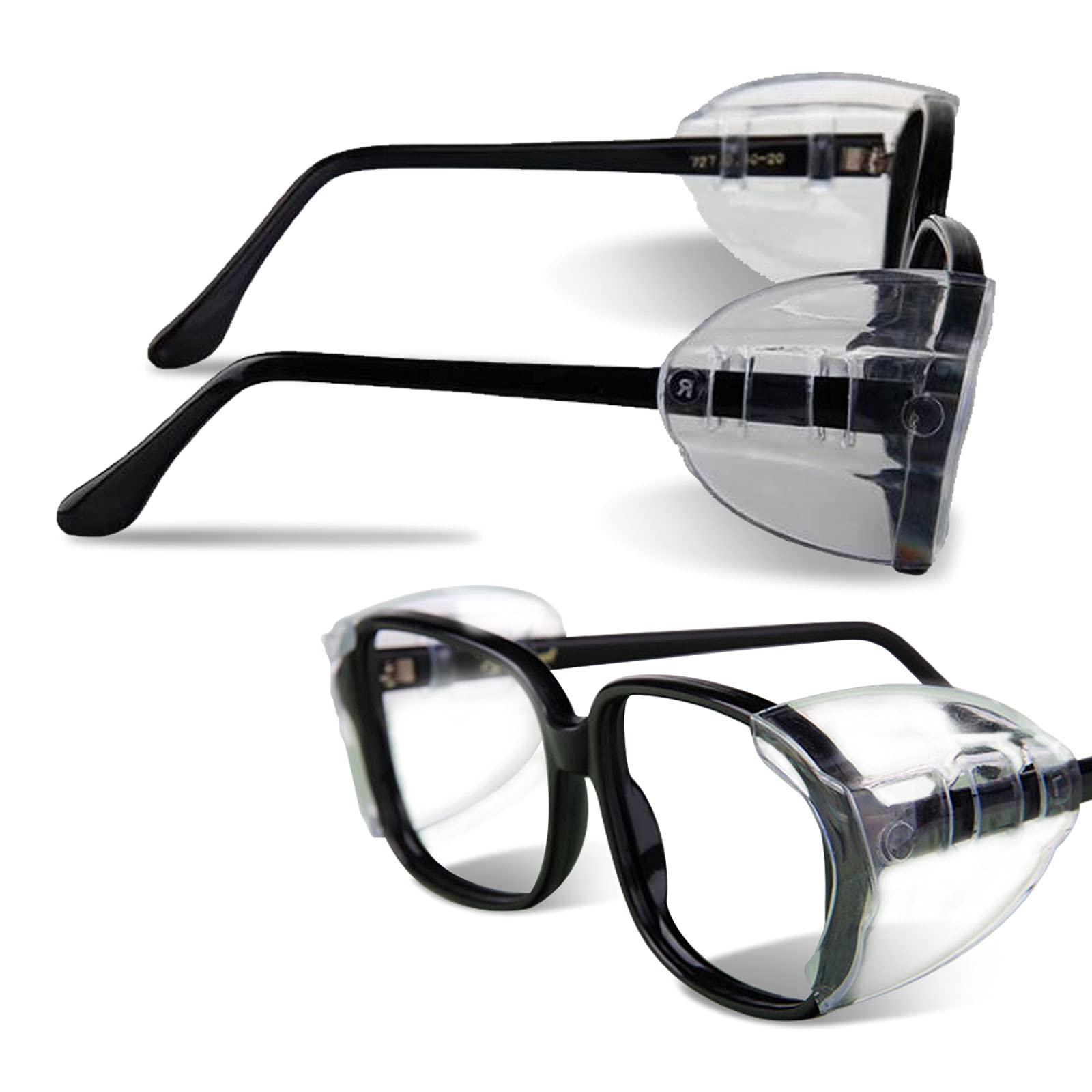 2 Pairs Safety Glasses Side Shields - Universal Fit for Prescription & Protective Eyewear - Perfect for Work, DIY Projects & Lab Safety