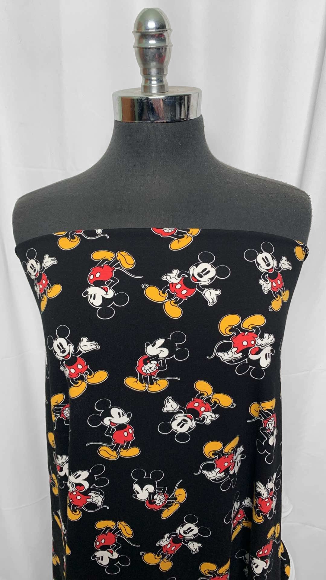 Premium Cotton Spandex Fabric - Soft & Stretchy Mouse Print Material (2 Yard Cut) - Perfect for DIY Sewing, Apparel, and Home Decor Projects