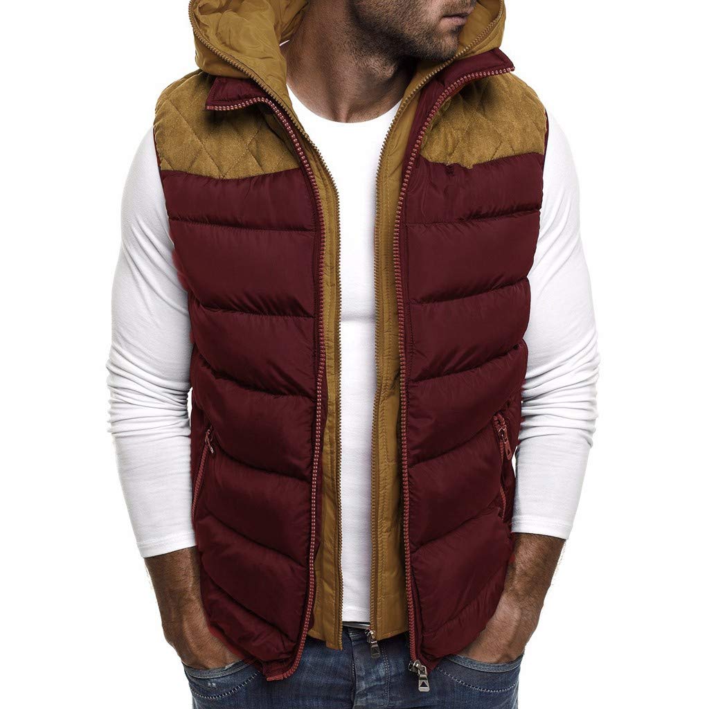 Men's Zip Up Hoodie - Winter Warm Fleece Lined Jacket for Casual Wear & Outdoor Activities | Pure Color Vest Coat for Autumn & Cold Weather
