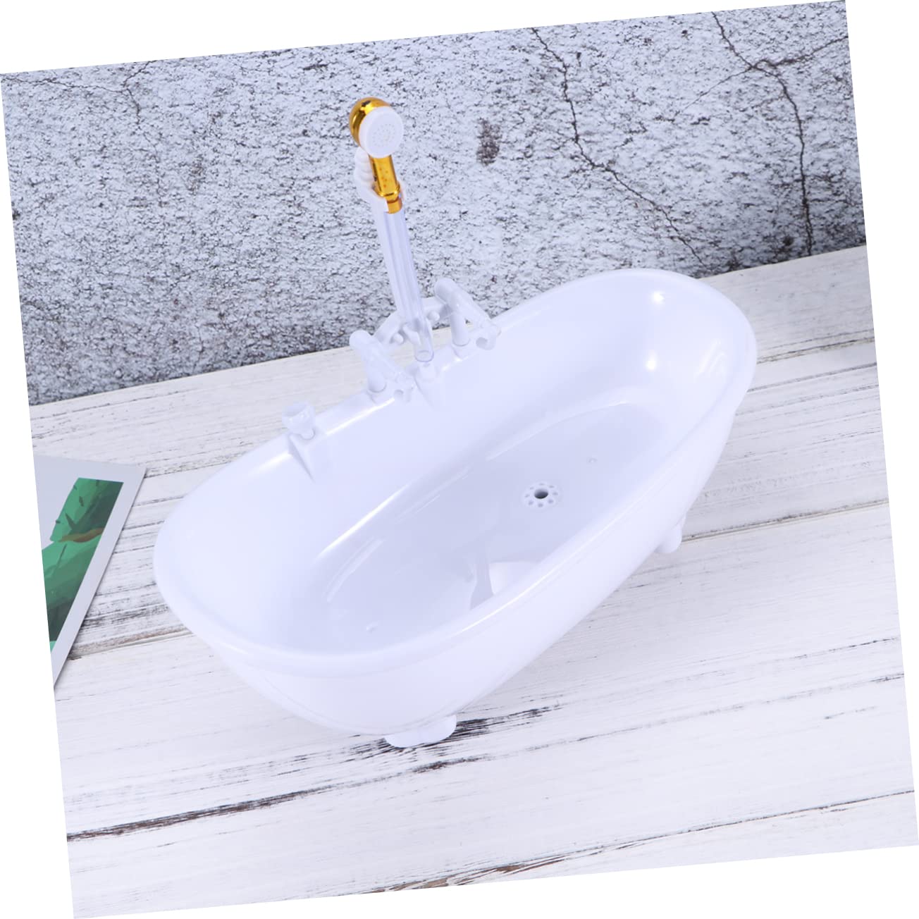 HEMOTON 4-Piece Doll Bathtub Set - Crib-Shaped Bath Tub with Bucket, White Bathing Toys for Baby Dolls | Perfect for Pretend Play, Bath Time Fun & Role-Playing Games
