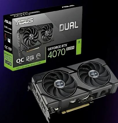 ASUS GeForce RTX 4070 Super 12GB GDDR6X Gaming Graphics Card - High Performance for 4K Gaming, VR & Content Creation