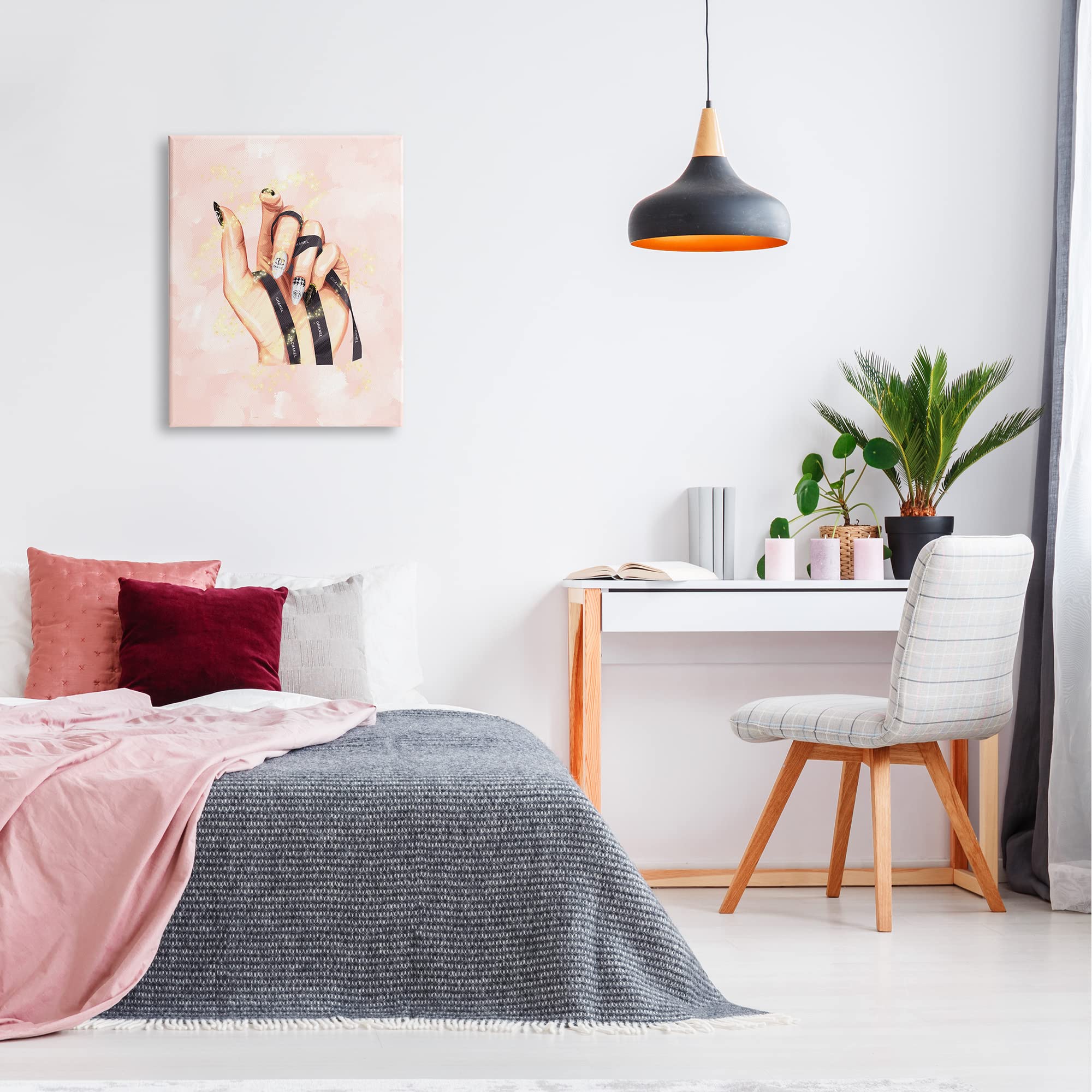 Stupell Industries Glam Nail Polish Hand Fashion Style Stars Wall Art - Modern Home Decor for Bedroom, Living Room & Salon | Designed by Ziwei Li