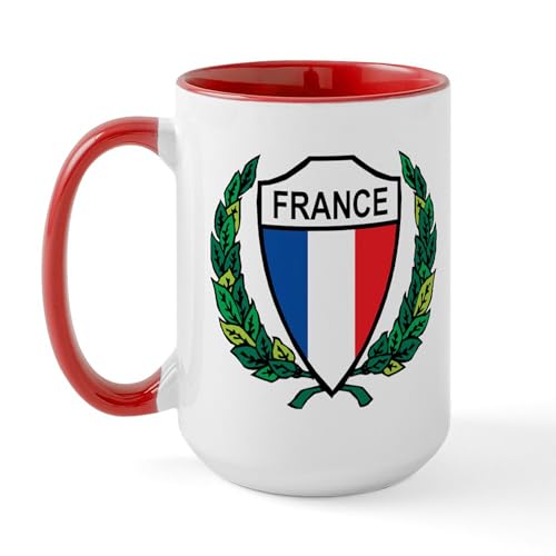 White/Red Inside - Stylized France Large Mug