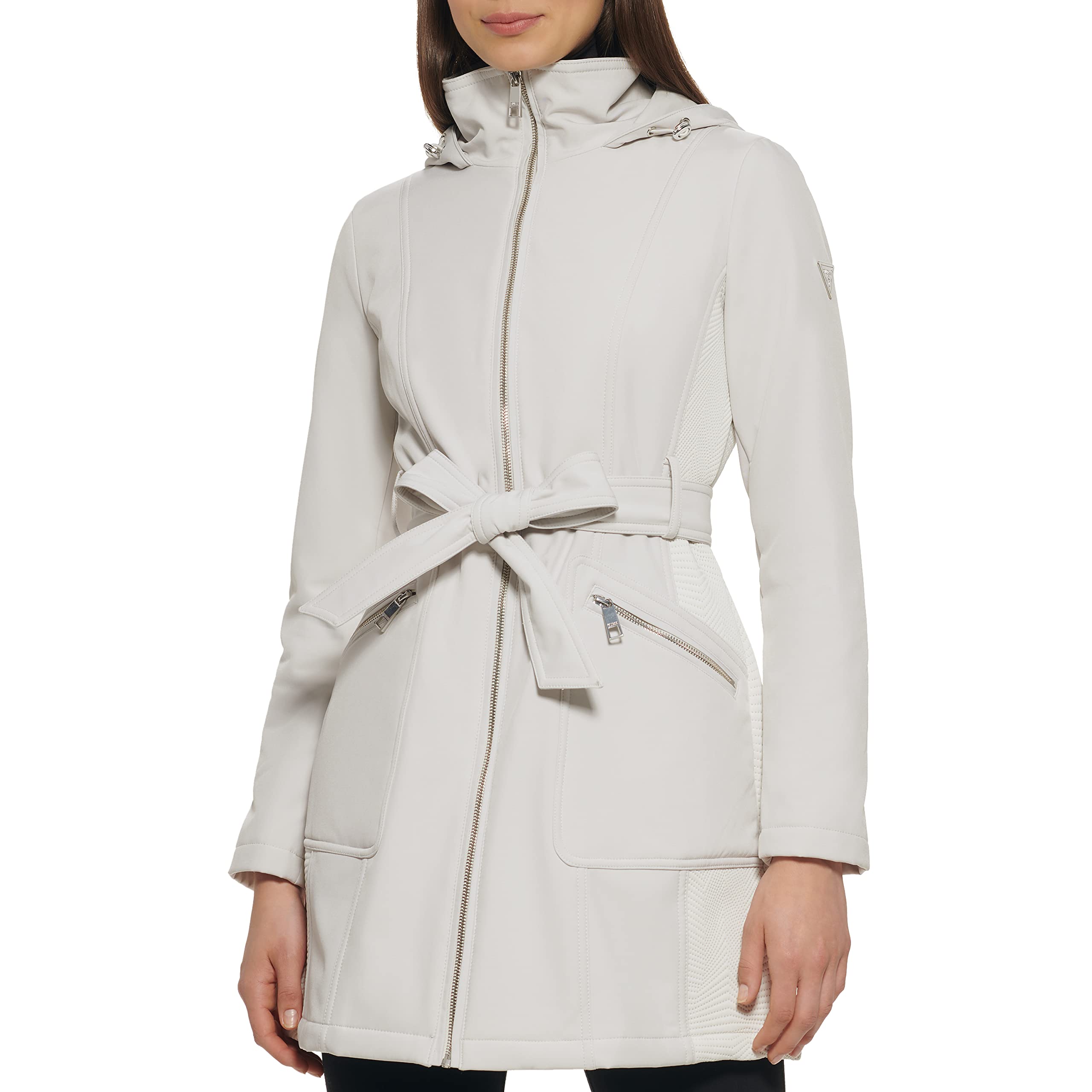 GUESS Women's Softshell Coat - Lightweight Waterproof Windbreaker Jacket for Fall & Winter | Casual Outerwear for Hiking, Travel & Everyday Wear