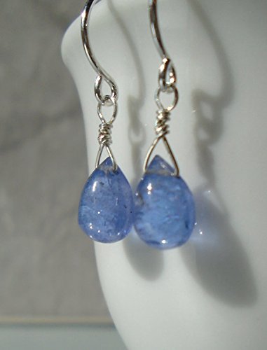 Tanzanite Earrings for Women - Dainty Teardrop Gemstone Earrings, December Birthstone Jewelry, Sterling Silver 6-7mm Minimalist Short Earrings | Perfect for Gifts, Weddings & Everyday Elegance