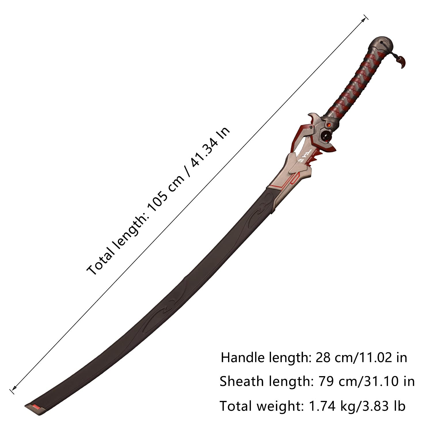 Handmade Katana Samurai Sword - Authentic Japanese Steel Blade for Cosplay, Anime Lovers & Overwatch Genji Fans | Perfect for Costume Parties, Martial Arts Training & Anime Conventions