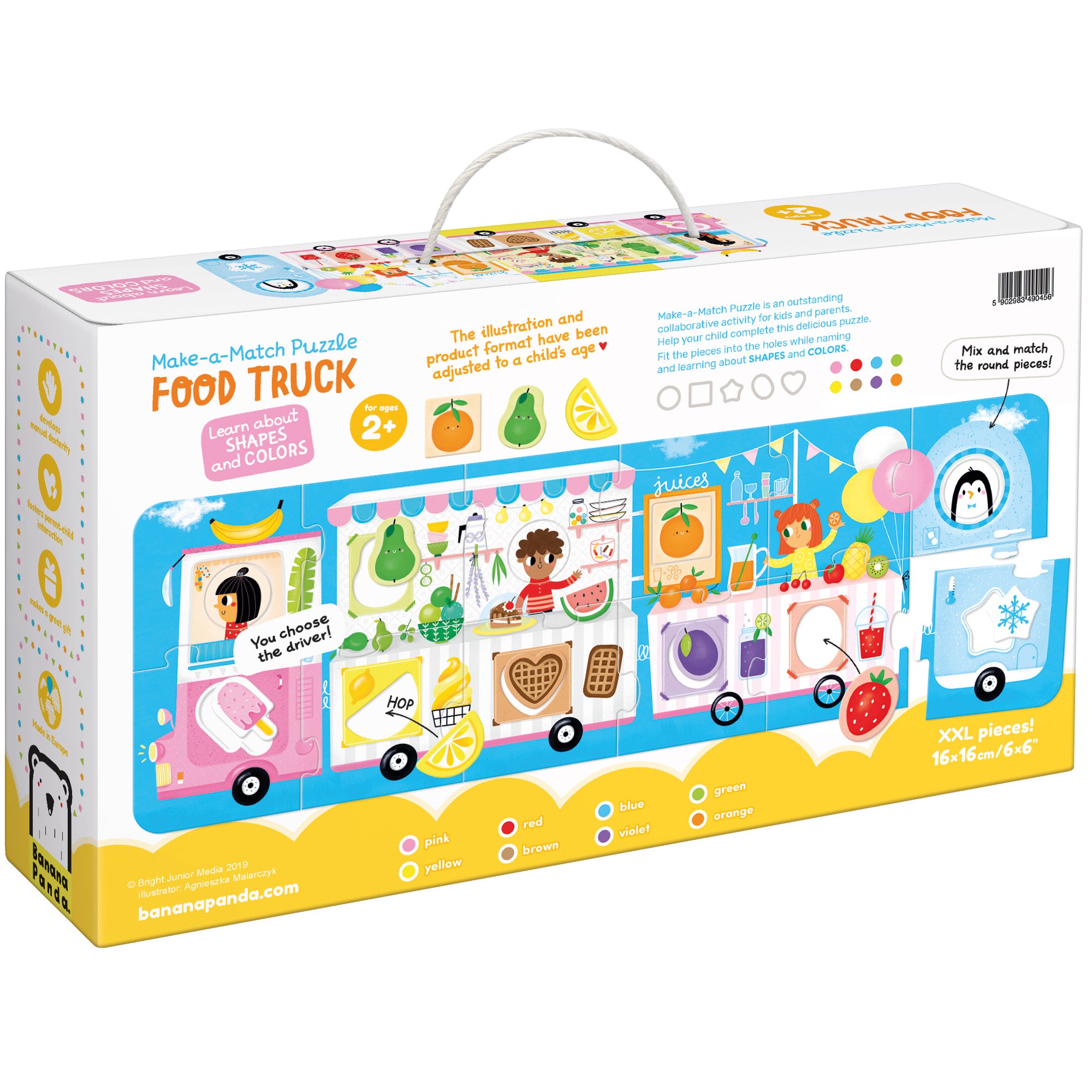 Banana Panda Food Truck Make a Match Jumbo Puzzle - 23 Piece Educational Toy for Kids | Fun Learning Game for Preschoolers & Toddlers | Perfect for Birthday Gifts & Family Game Night