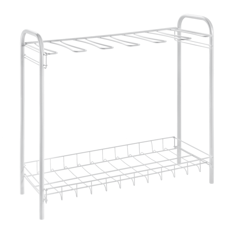 2-Tier Boot Rack Organizer - Holds 3 Pairs of Shoes & Boots - Space Saving Entryway Storage for Mudroom, Closet, or Garage Organization