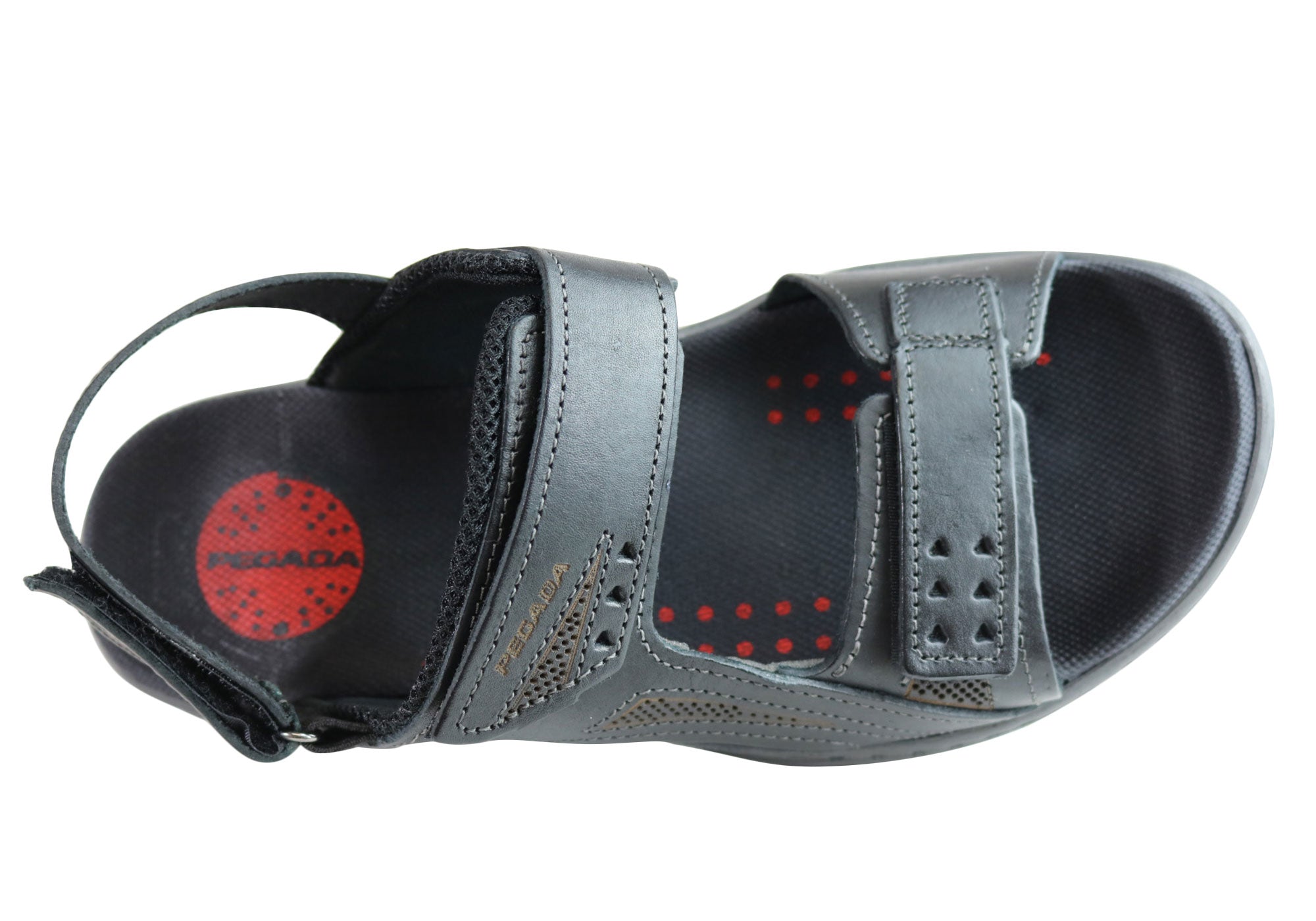 Jeff Men's Genuine Leather Comfortable Cushioned Sandals - Handmade in Brazil - Perfect for Beach, Vacation & Summer Outdoor Activities