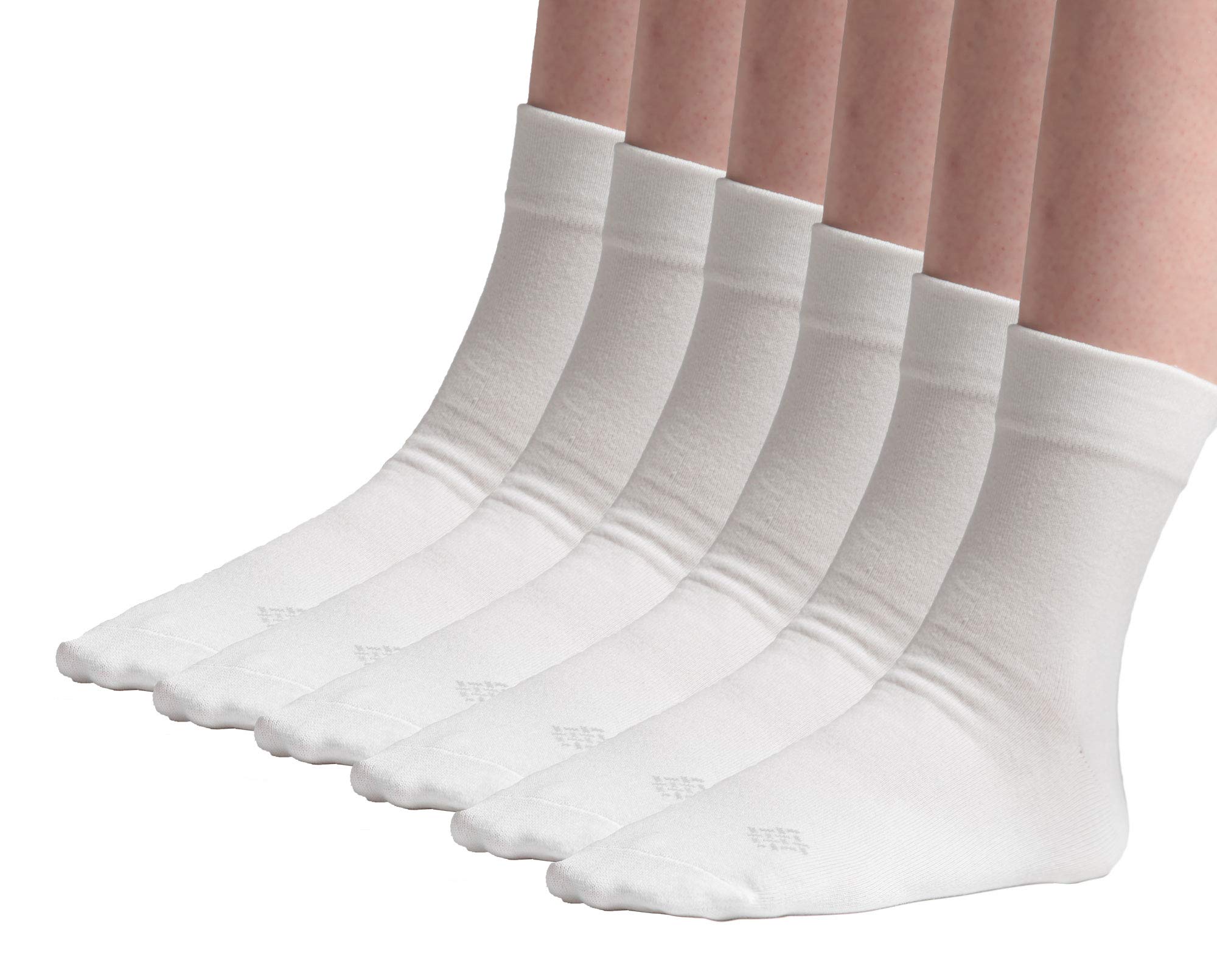 Premium Cotton Crew Socks 6-Pack - Unisex High Ankle for Sports & Casual Wear