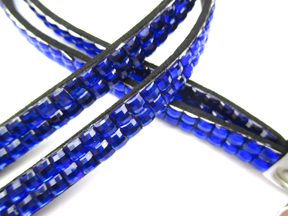 ALL in ONE Rhinestone Lanyard - Bling Crystal Necklace with Badge Reel & Card Holder for Business ID/Key - Royal Blue | Perfect for Office, Events & Work Accessories