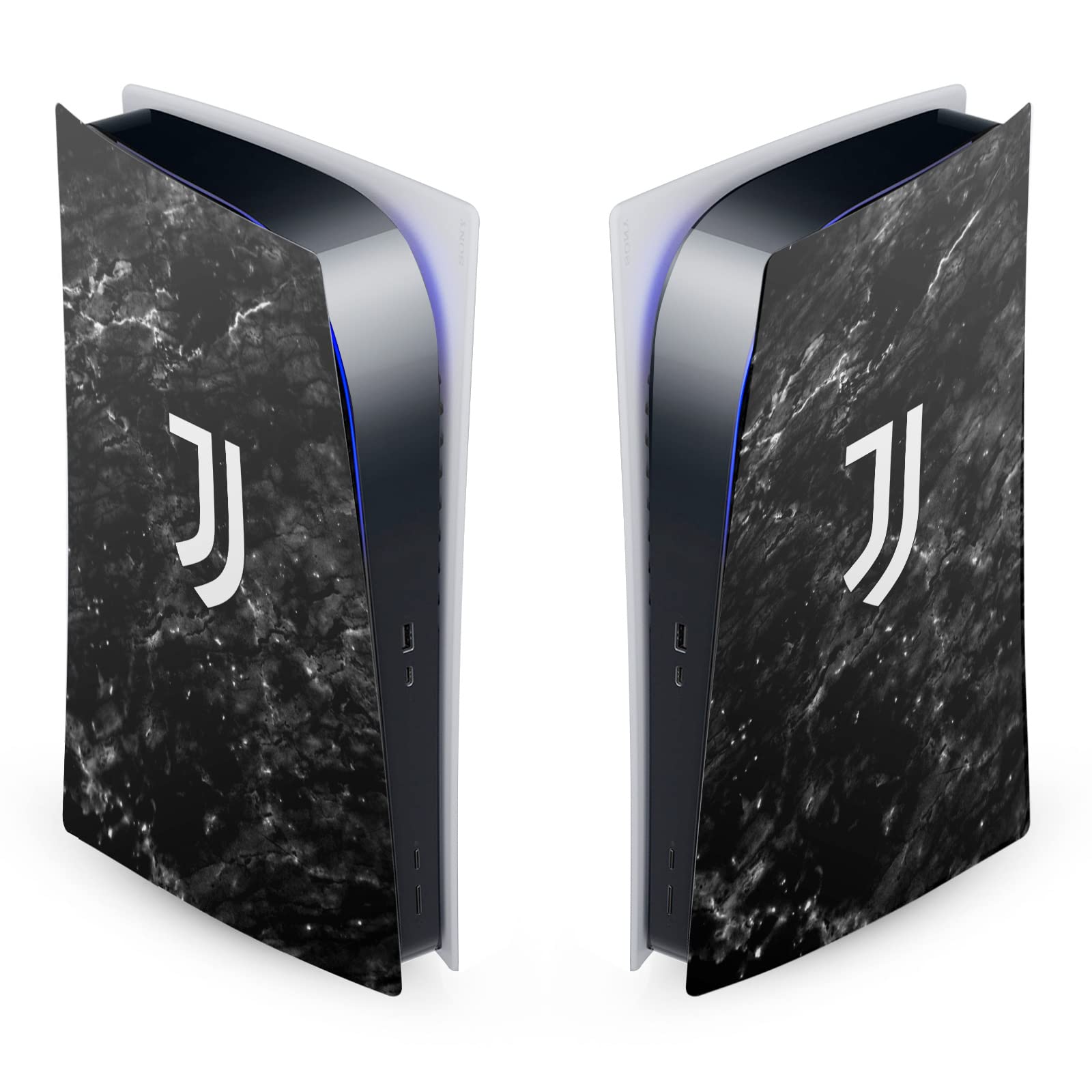 Official Juventus FC Black Marble Vinyl Skin for PS5 Digital Edition - Matte Protective Decal Cover with Team Logo | Perfect for Gaming Setups & Soccer Fan Gifts