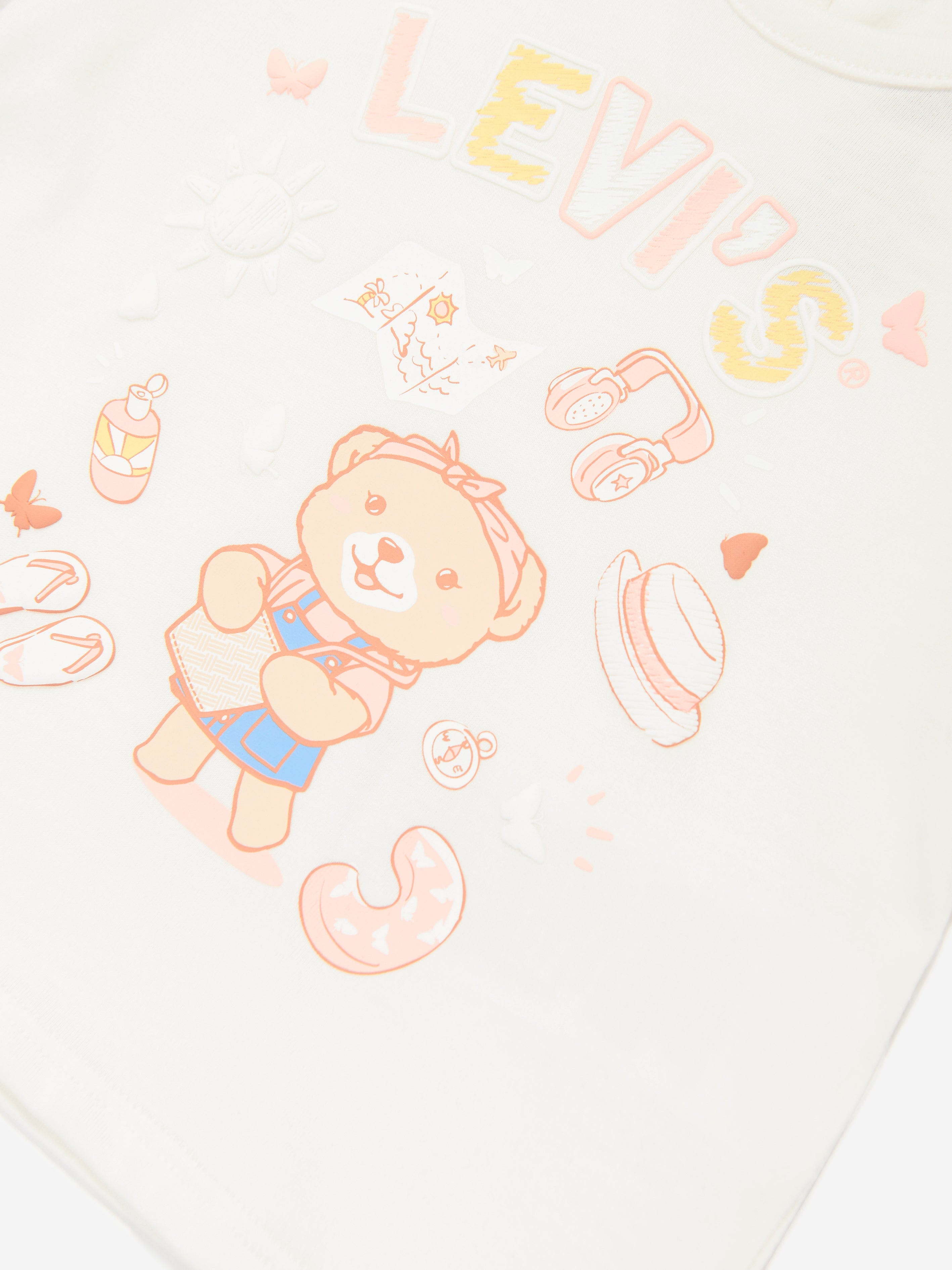 Baby Girls Smocked Sleeve T-Shirt in Beige - Soft Cotton Top for Toddlers & Infants - Perfect for Playdates, Parties & Family Photos