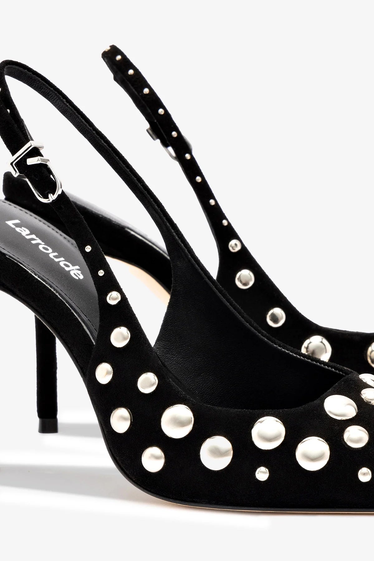 Kaitlan Studs Pump Shoes - Black Suede High Heels for Women | Perfect for Evening Parties, Weddings & Office Wear