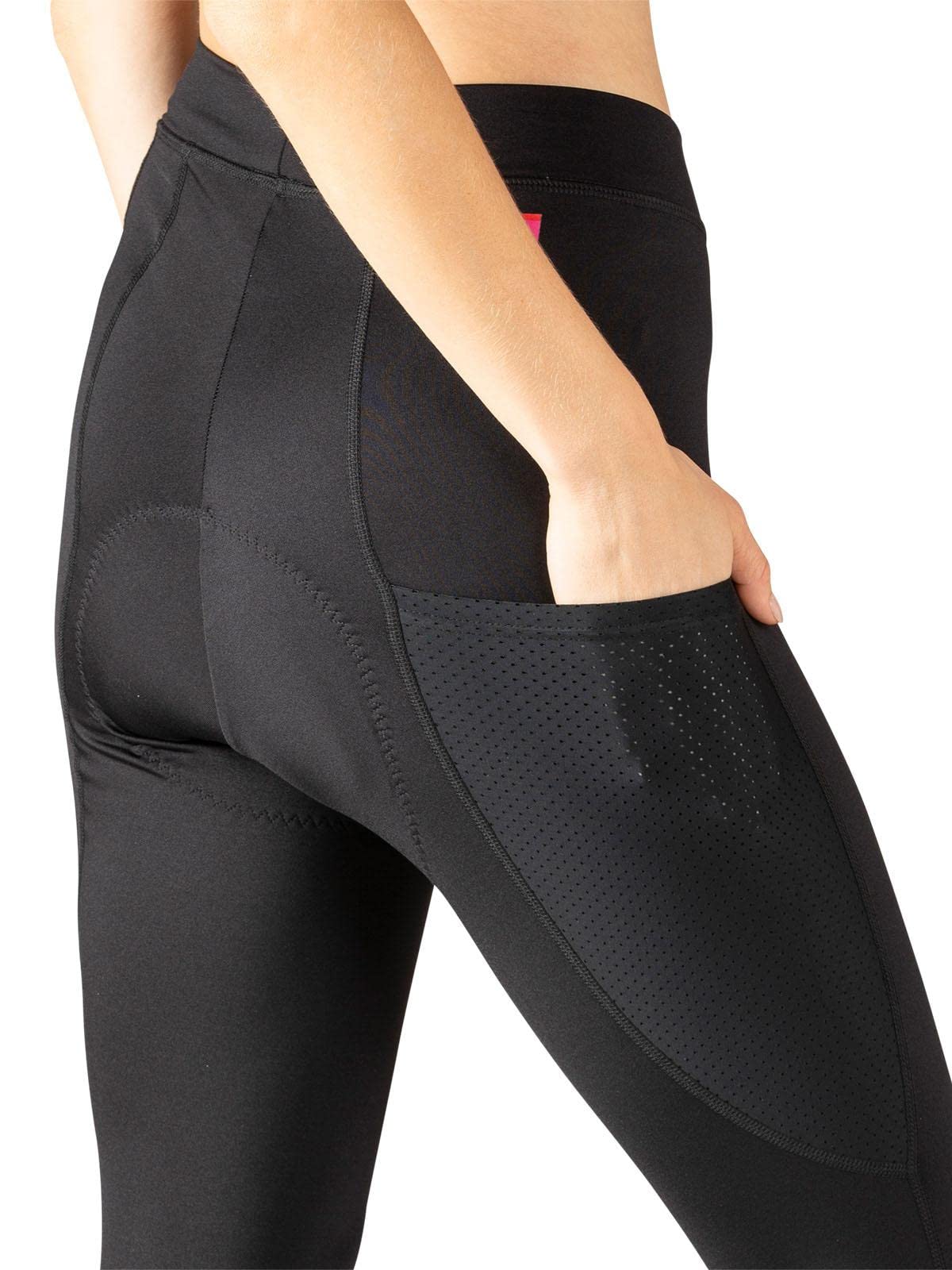 Women's Thermal Cycling Pants - Terry Padded Bike Tights with Wind-Resistant 29